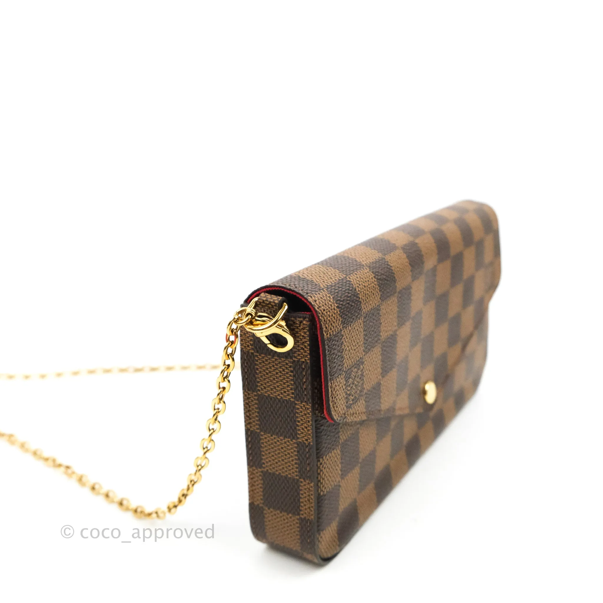 Louis Vuitton Damier Ebene Pochette Felicie Chain Wallet