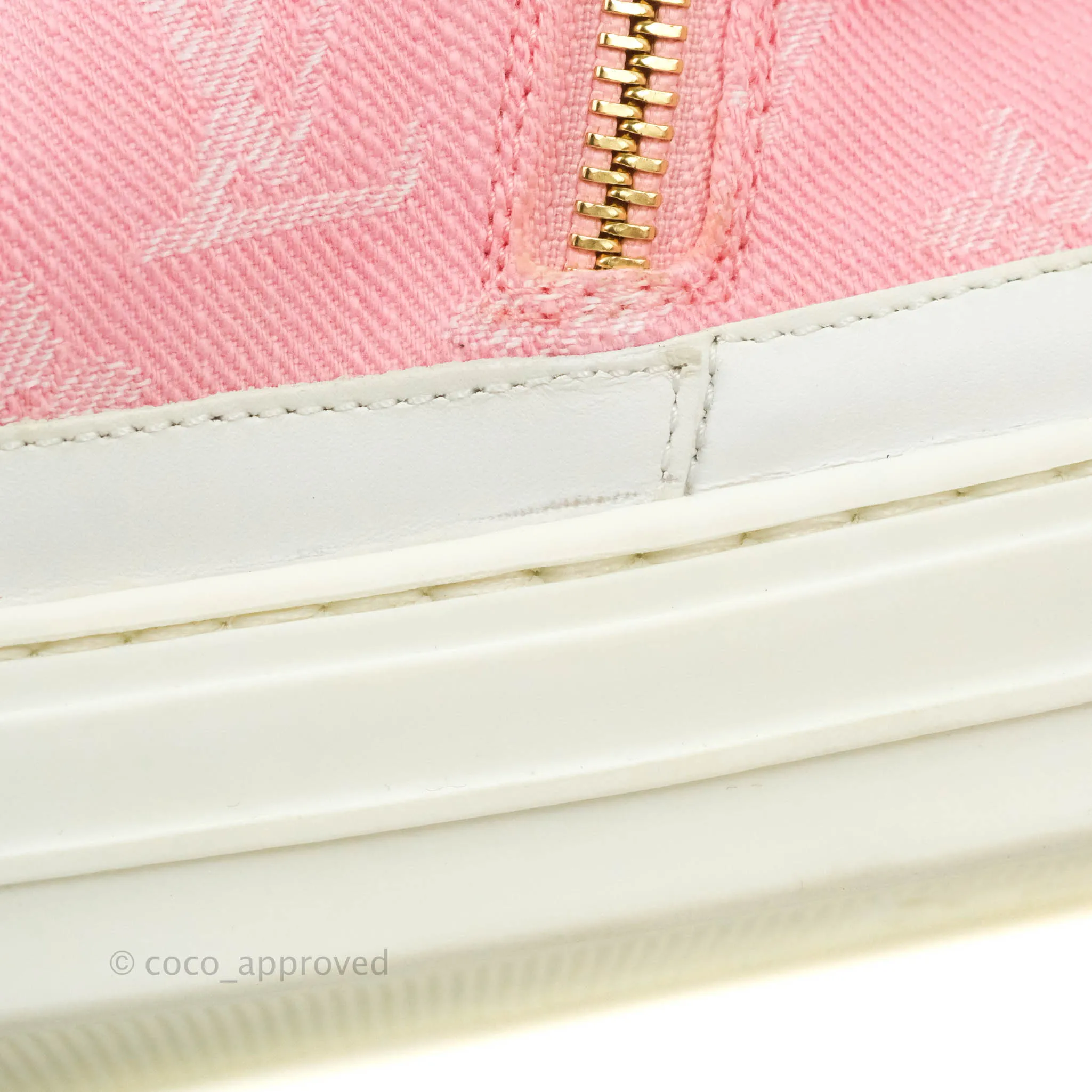 Louis Vuitton Denim Pink High Top Sneakers 36.5