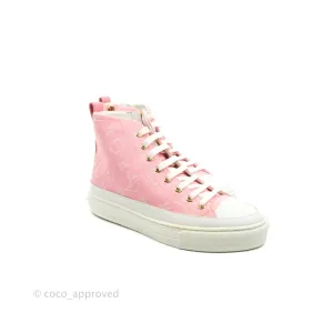 Louis Vuitton Denim Pink High Top Sneakers 36.5