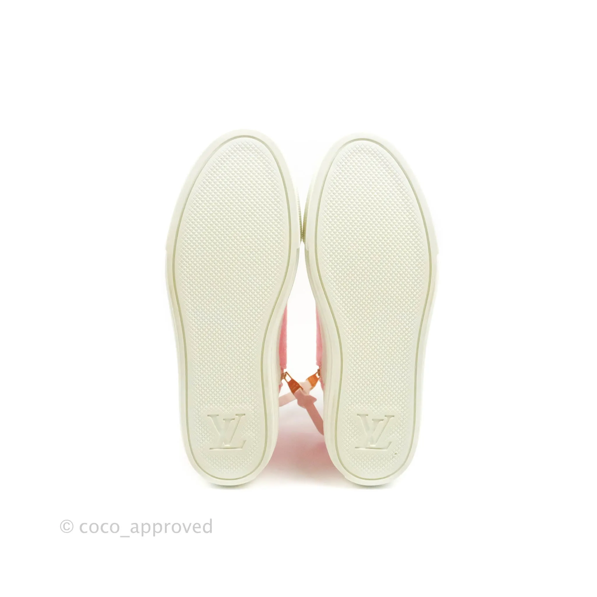 Louis Vuitton Denim Pink High Top Sneakers 36.5