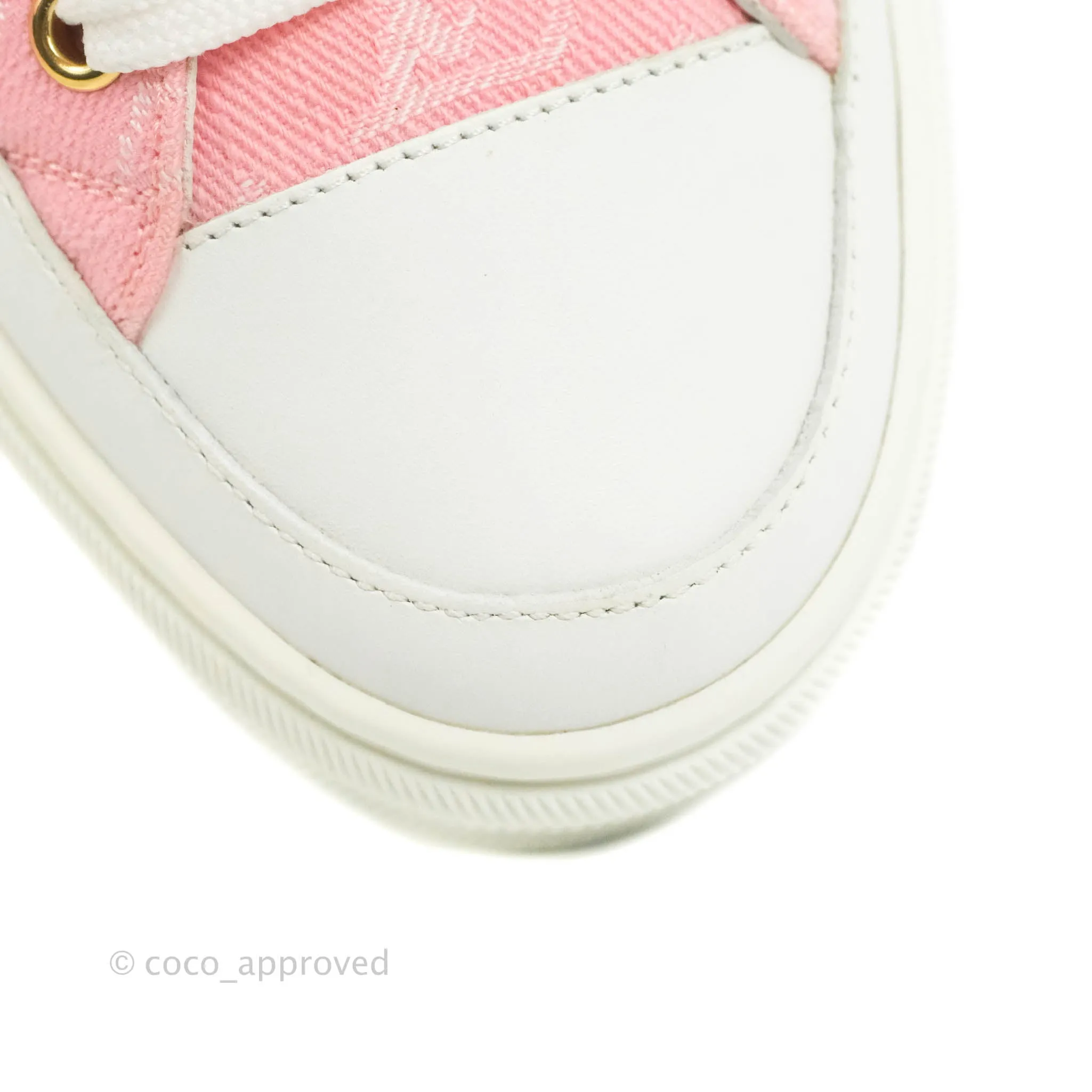 Louis Vuitton Denim Pink High Top Sneakers 36.5