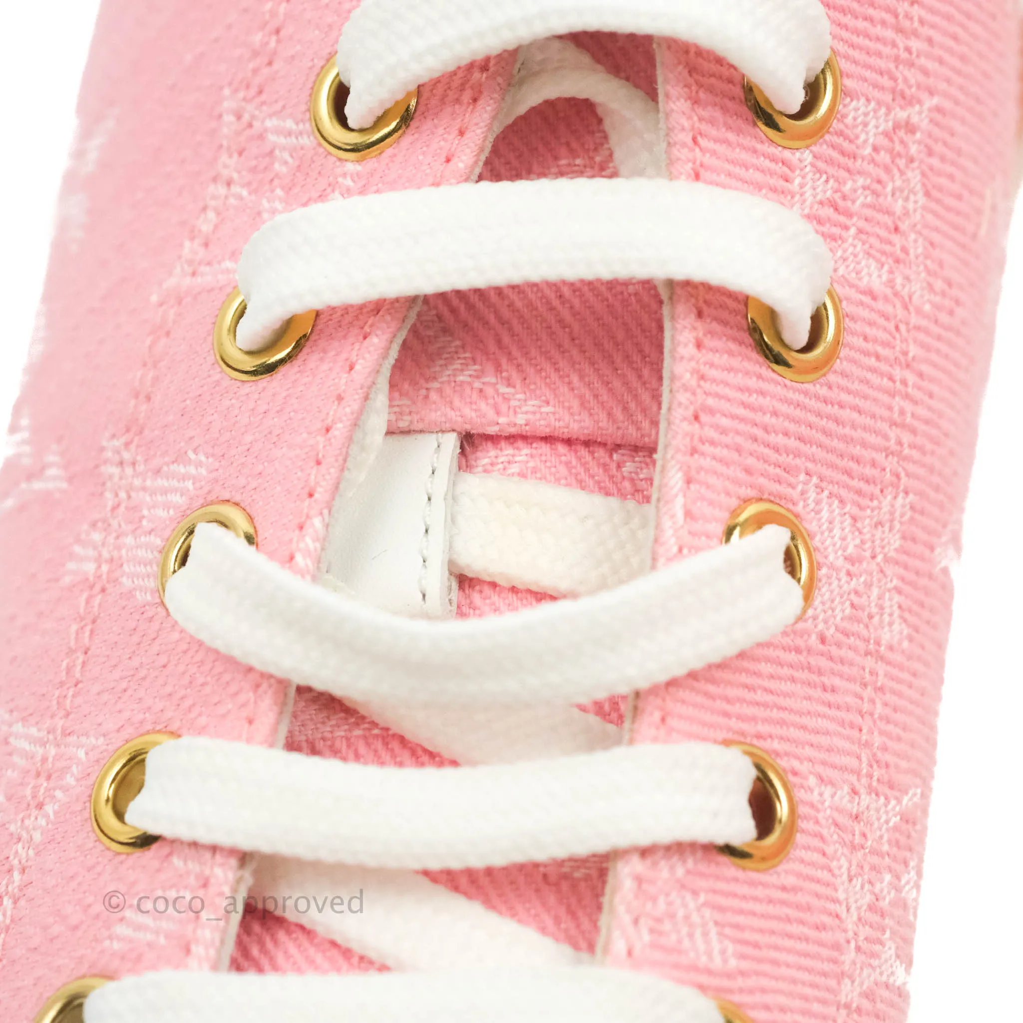 Louis Vuitton Denim Pink High Top Sneakers 36.5