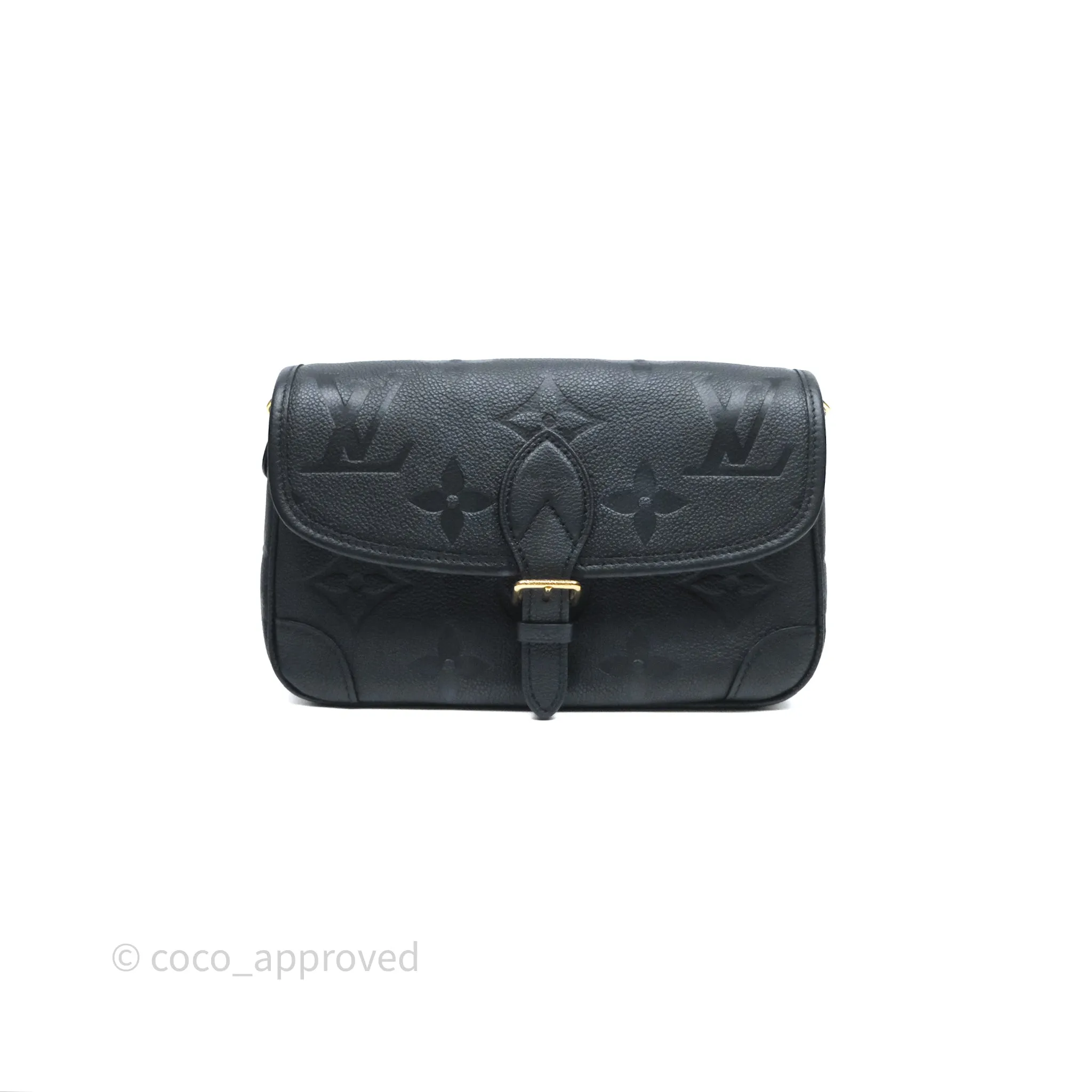 Louis Vuitton Diane Bag Black Monogram Empreinte Leather Gold Hardware