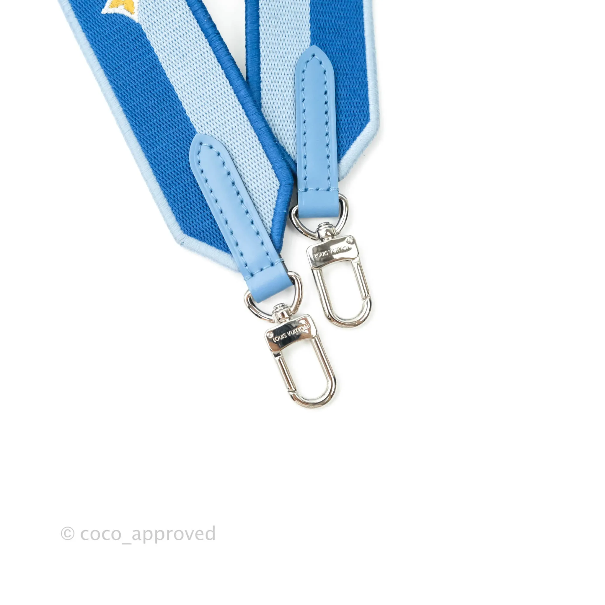 Louis Vuitton Epi Alma BB Blue with Jacquard Strap