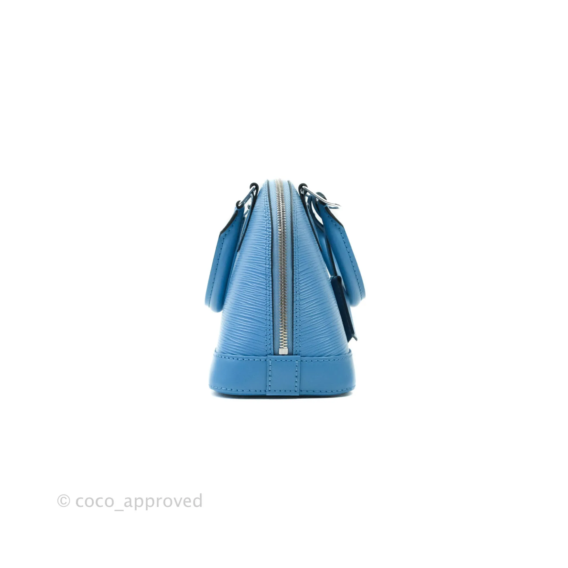 Louis Vuitton Epi Alma BB Blue with Jacquard Strap