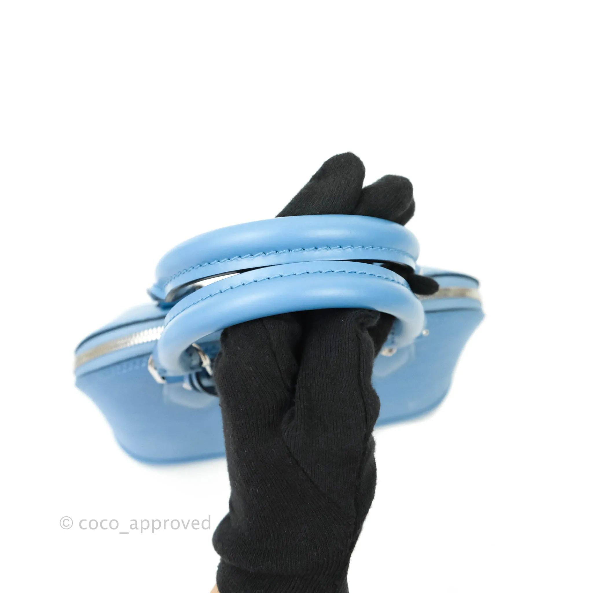 Louis Vuitton Epi Alma BB Blue with Jacquard Strap