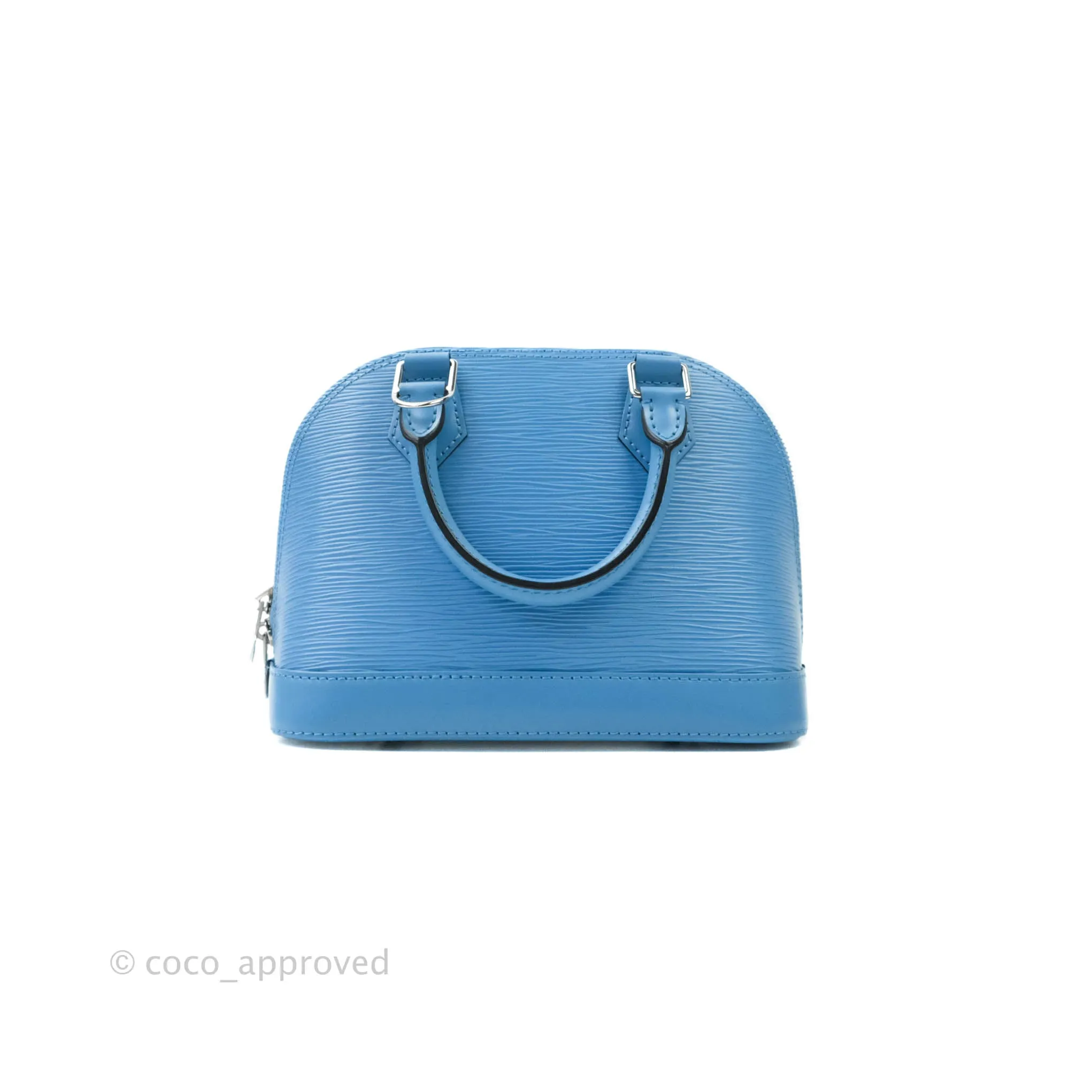 Louis Vuitton Epi Alma BB Blue with Jacquard Strap