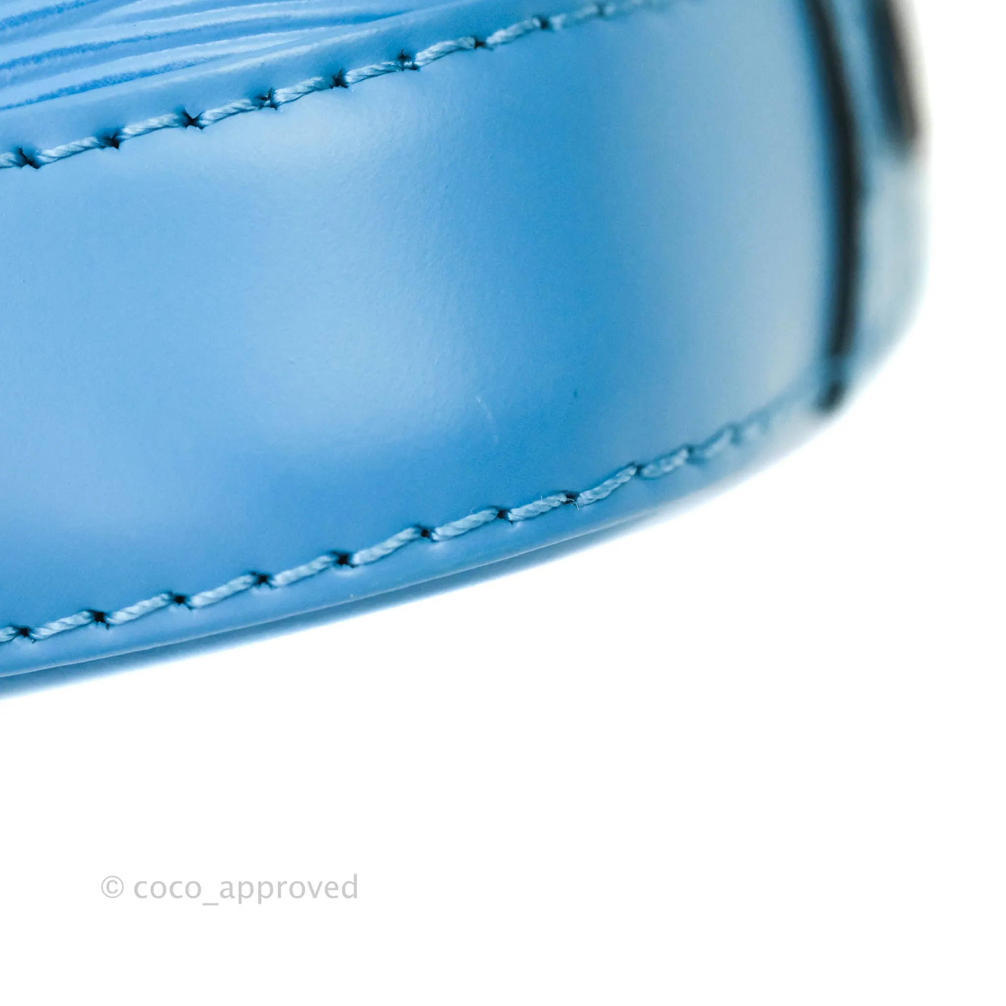 Louis Vuitton Epi Alma BB Blue with Jacquard Strap