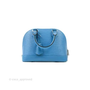 Louis Vuitton Epi Alma BB Blue with Jacquard Strap