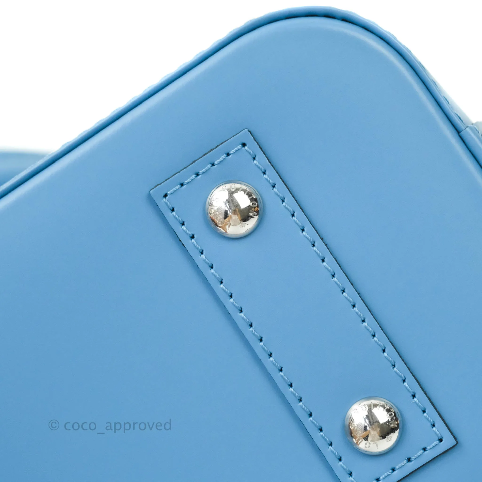 Louis Vuitton Epi Alma BB Blue with Jacquard Strap