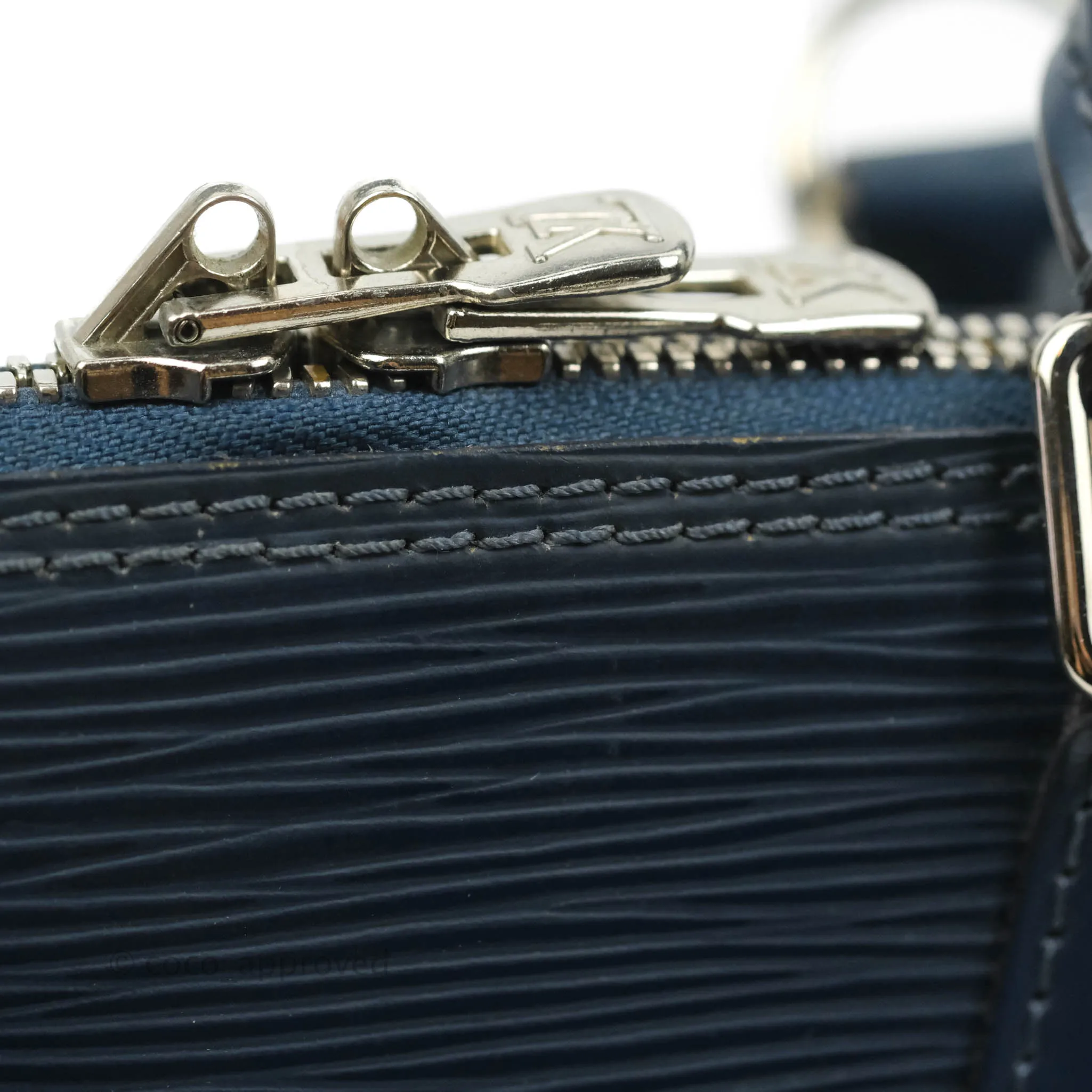Louis Vuitton Epi Alma BB Navy Silver Hardware