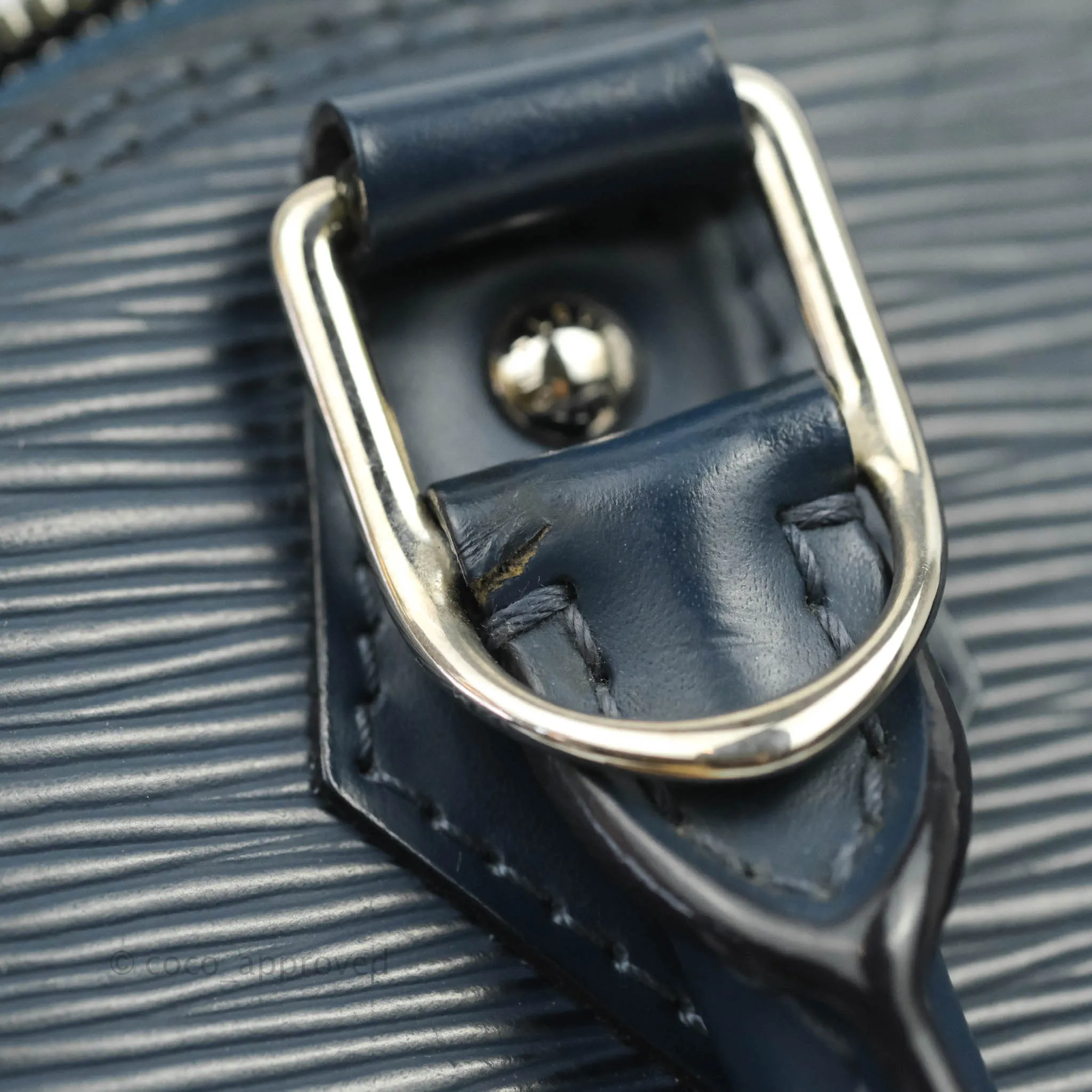 Louis Vuitton Epi Alma BB Navy Silver Hardware