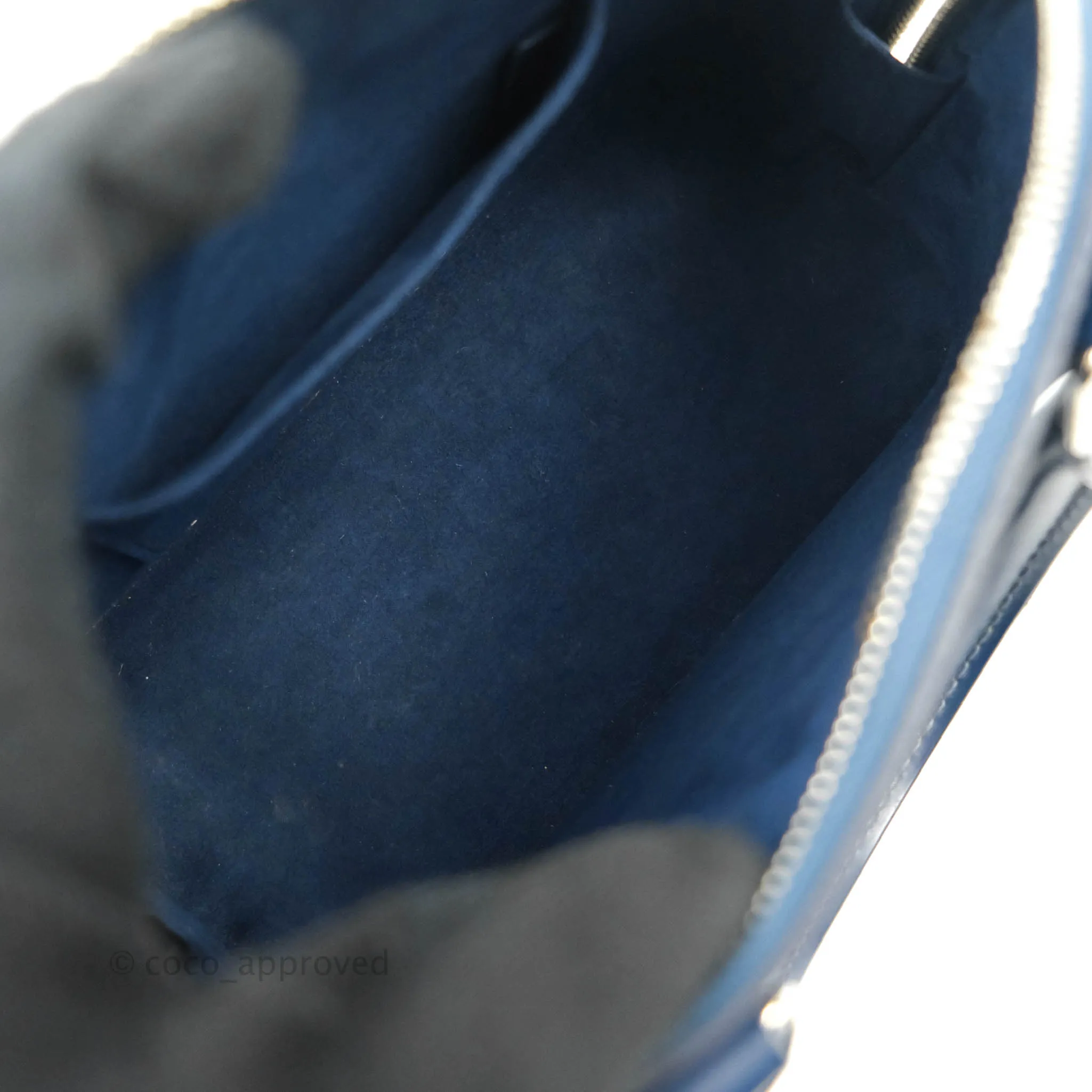 Louis Vuitton Epi Alma BB Navy Silver Hardware