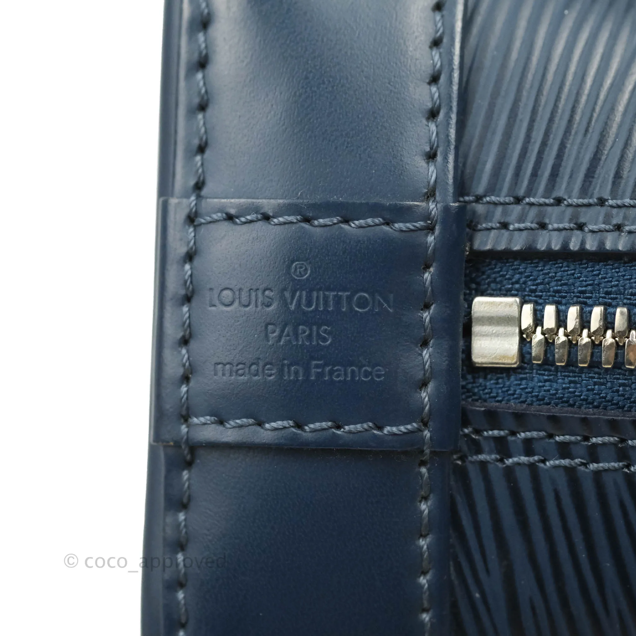 Louis Vuitton Epi Alma BB Navy Silver Hardware