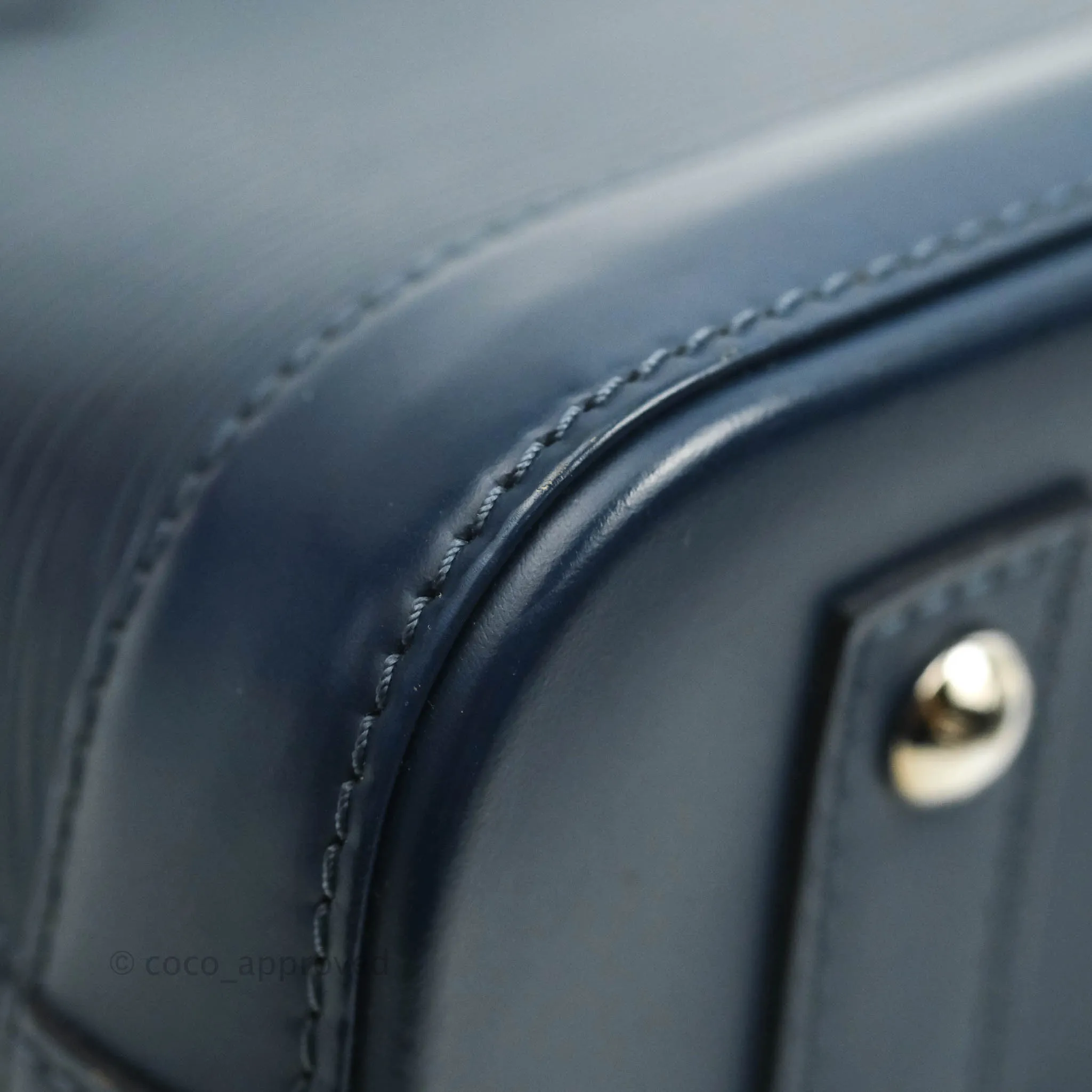 Louis Vuitton Epi Alma BB Navy Silver Hardware