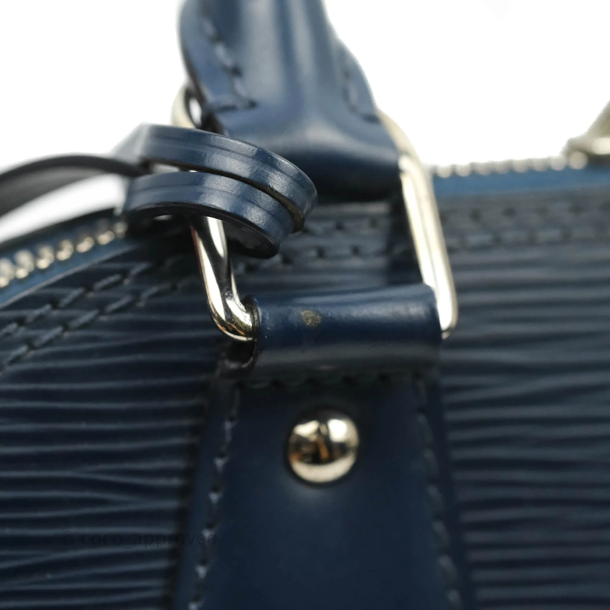 Louis Vuitton Epi Alma BB Navy Silver Hardware
