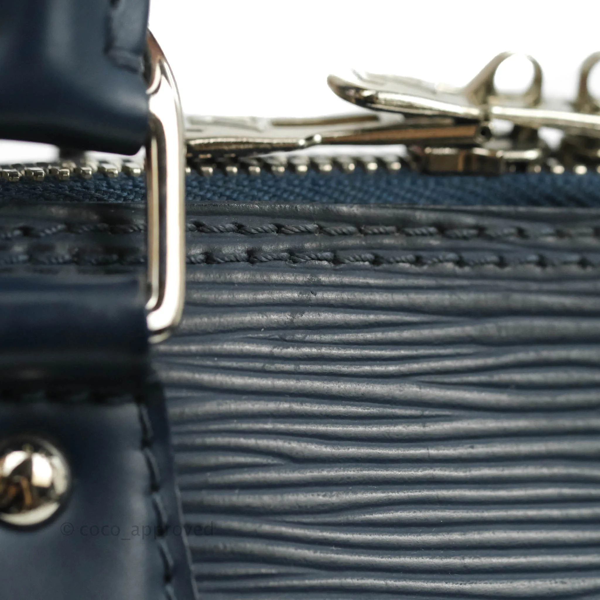 Louis Vuitton Epi Alma BB Navy Silver Hardware