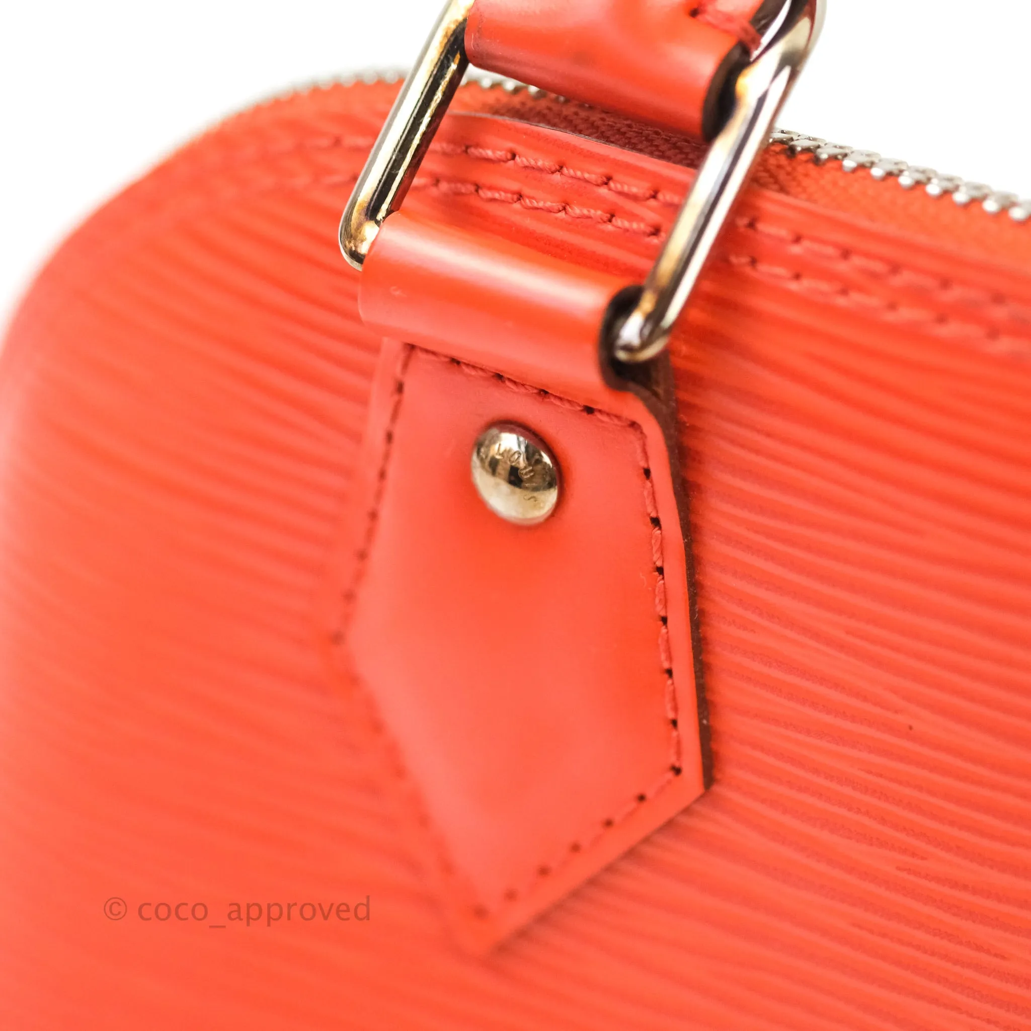 Louis Vuitton Epi Alma BB Orange Silver Hardware