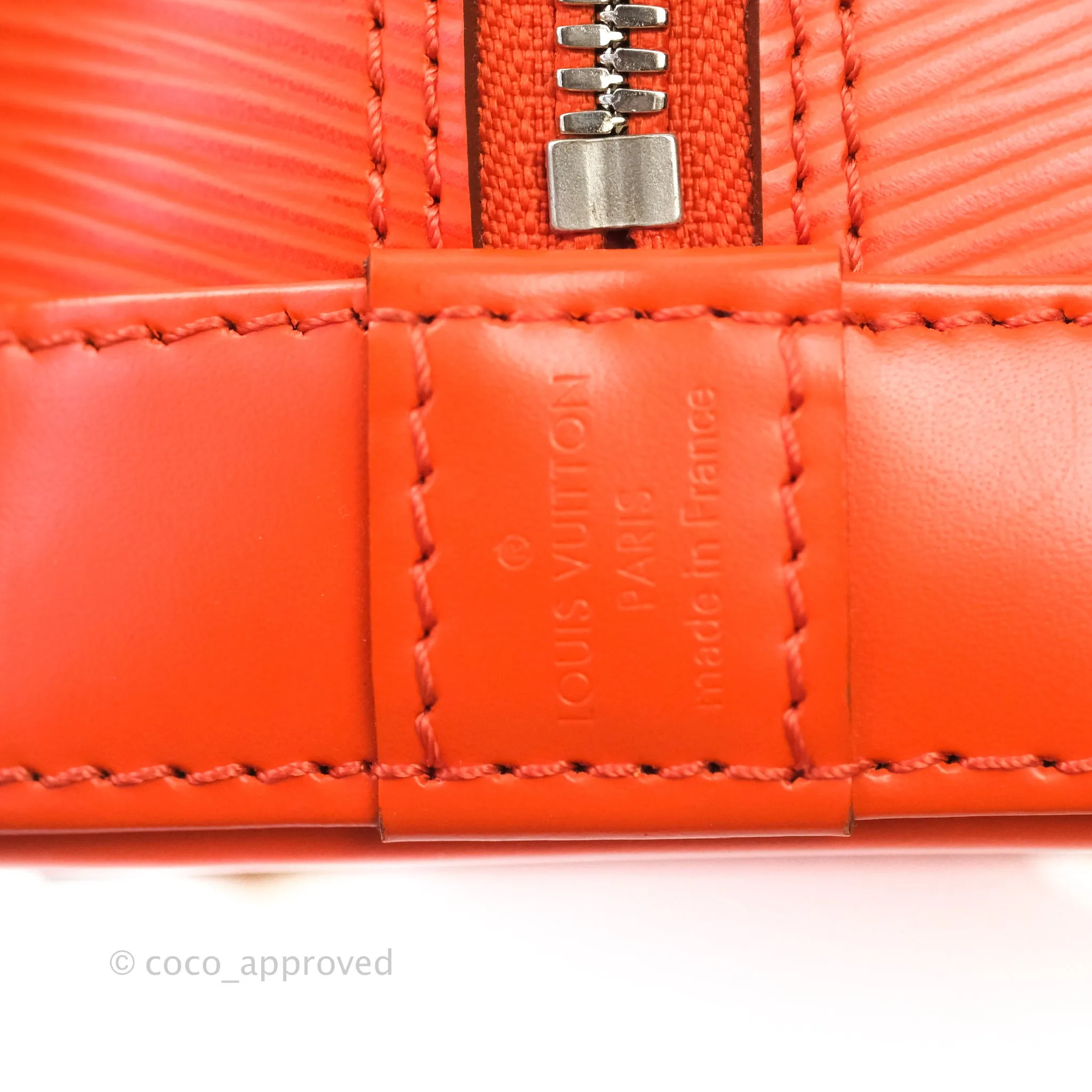 Louis Vuitton Epi Alma BB Orange Silver Hardware