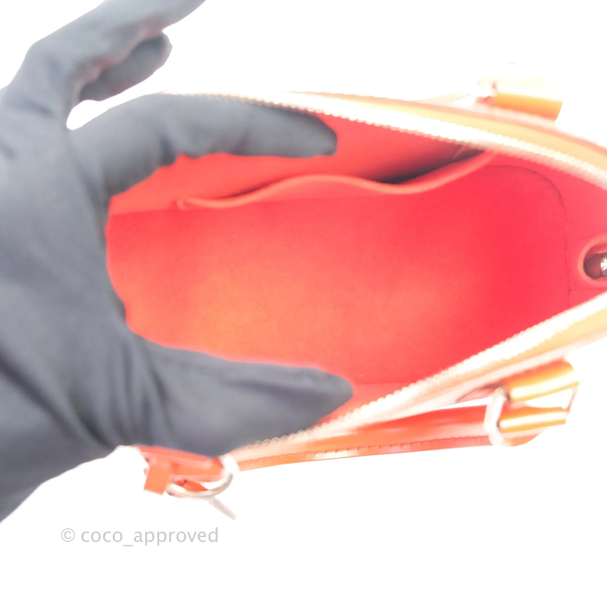 Louis Vuitton Epi Alma BB Orange Silver Hardware