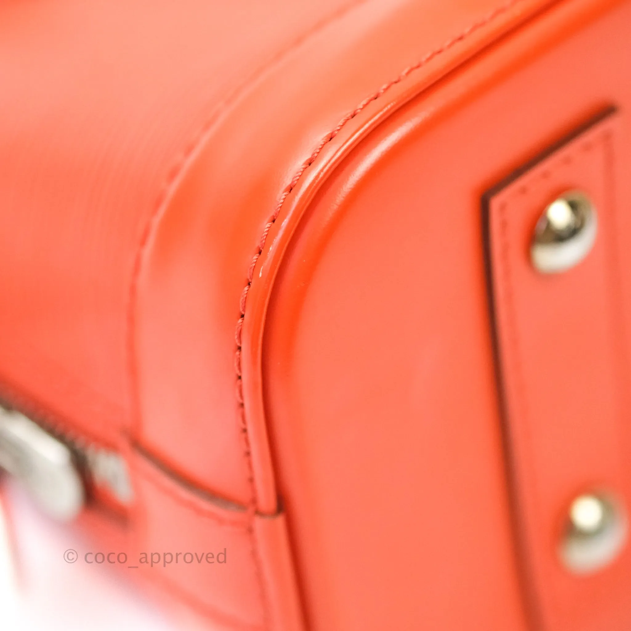 Louis Vuitton Epi Alma BB Orange Silver Hardware