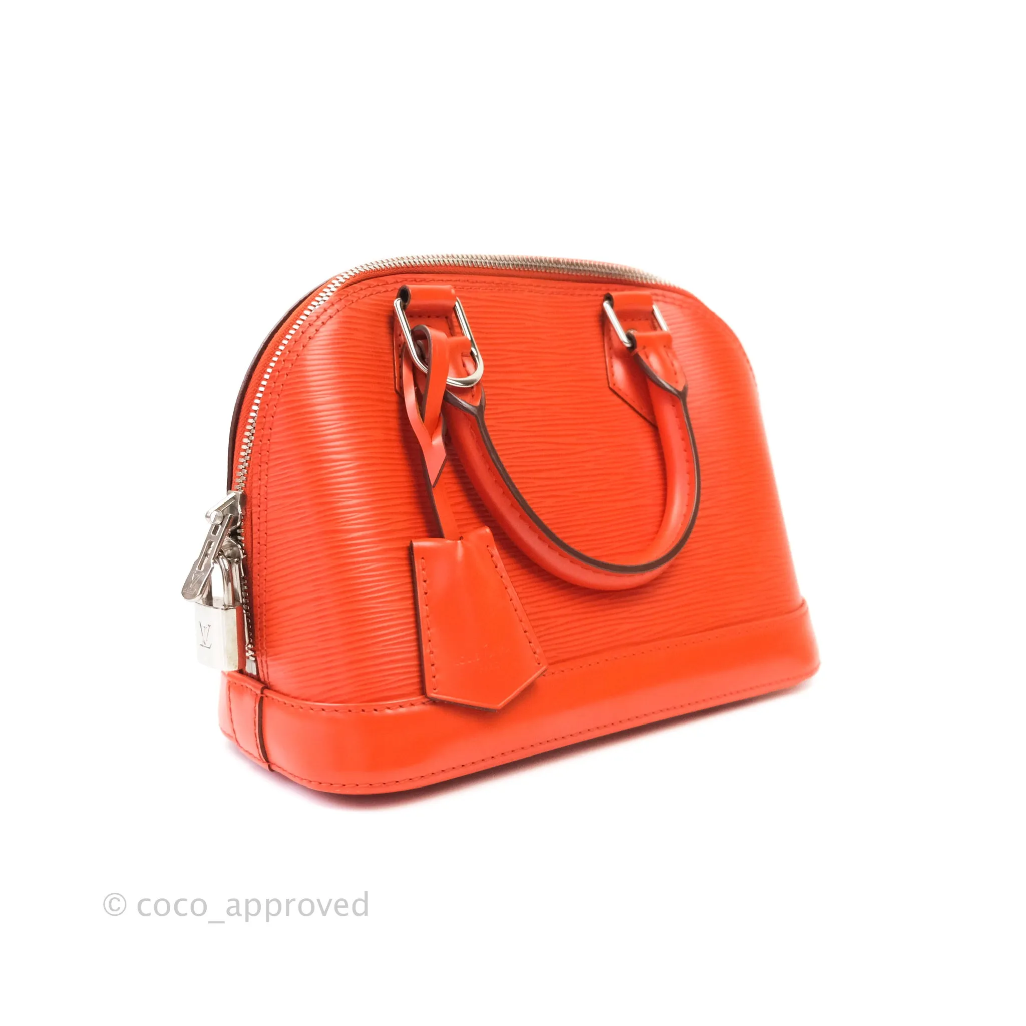 Louis Vuitton Epi Alma BB Orange Silver Hardware