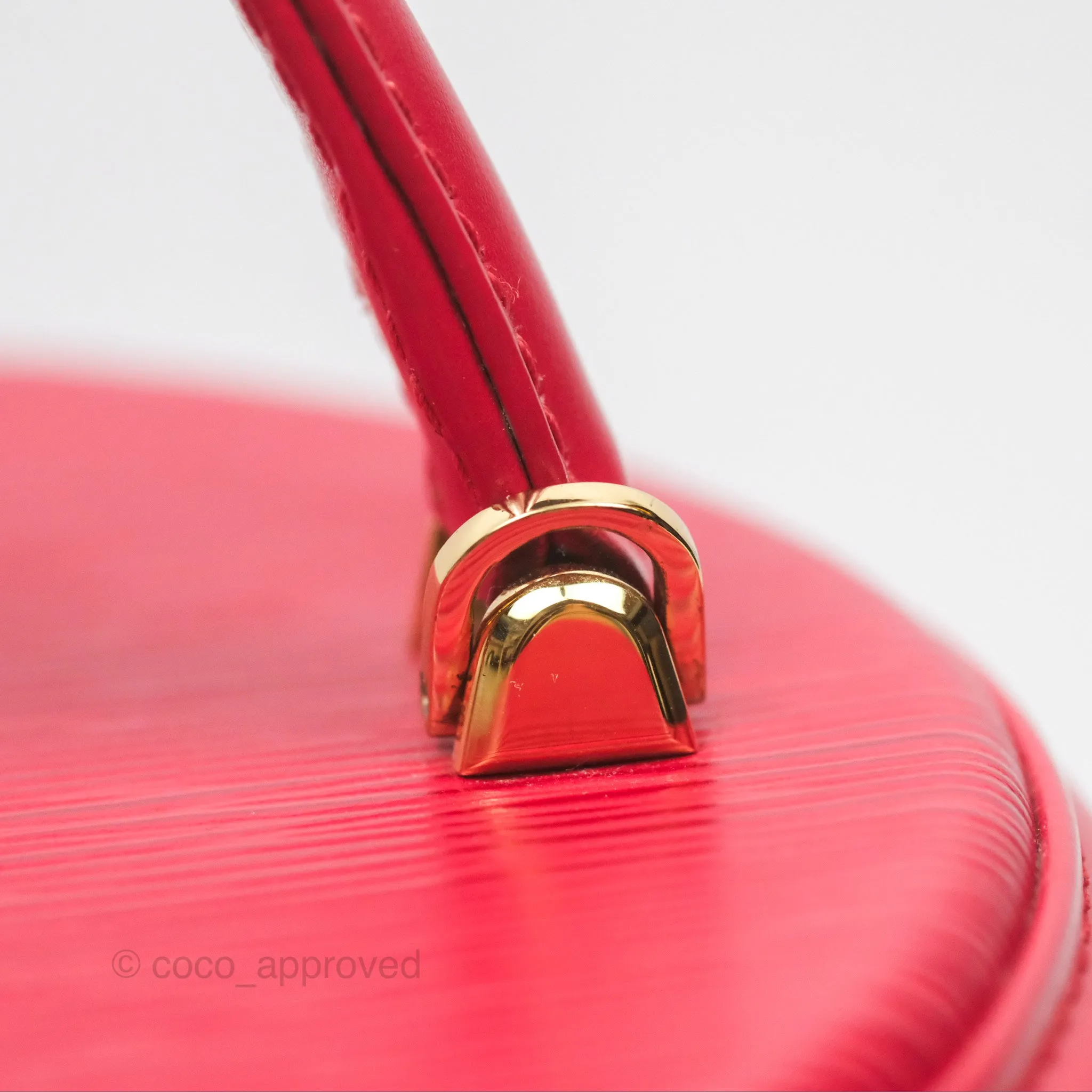 Louis Vuitton Epi Cannes Vanity Handbag Red Gold Hardware