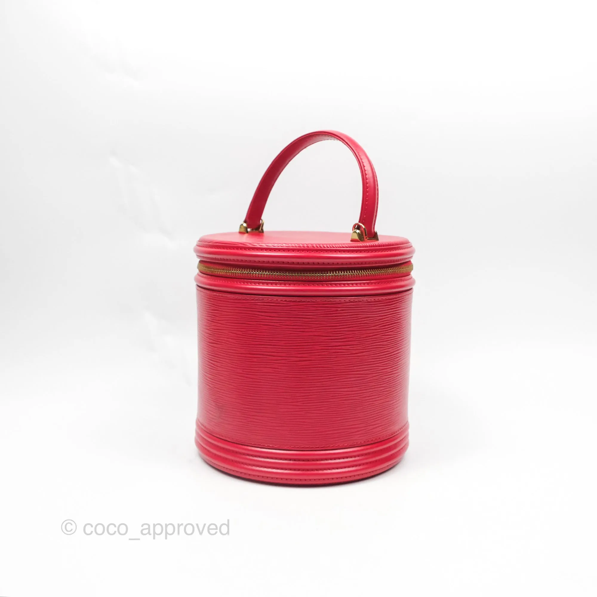 Louis Vuitton Epi Cannes Vanity Handbag Red Gold Hardware
