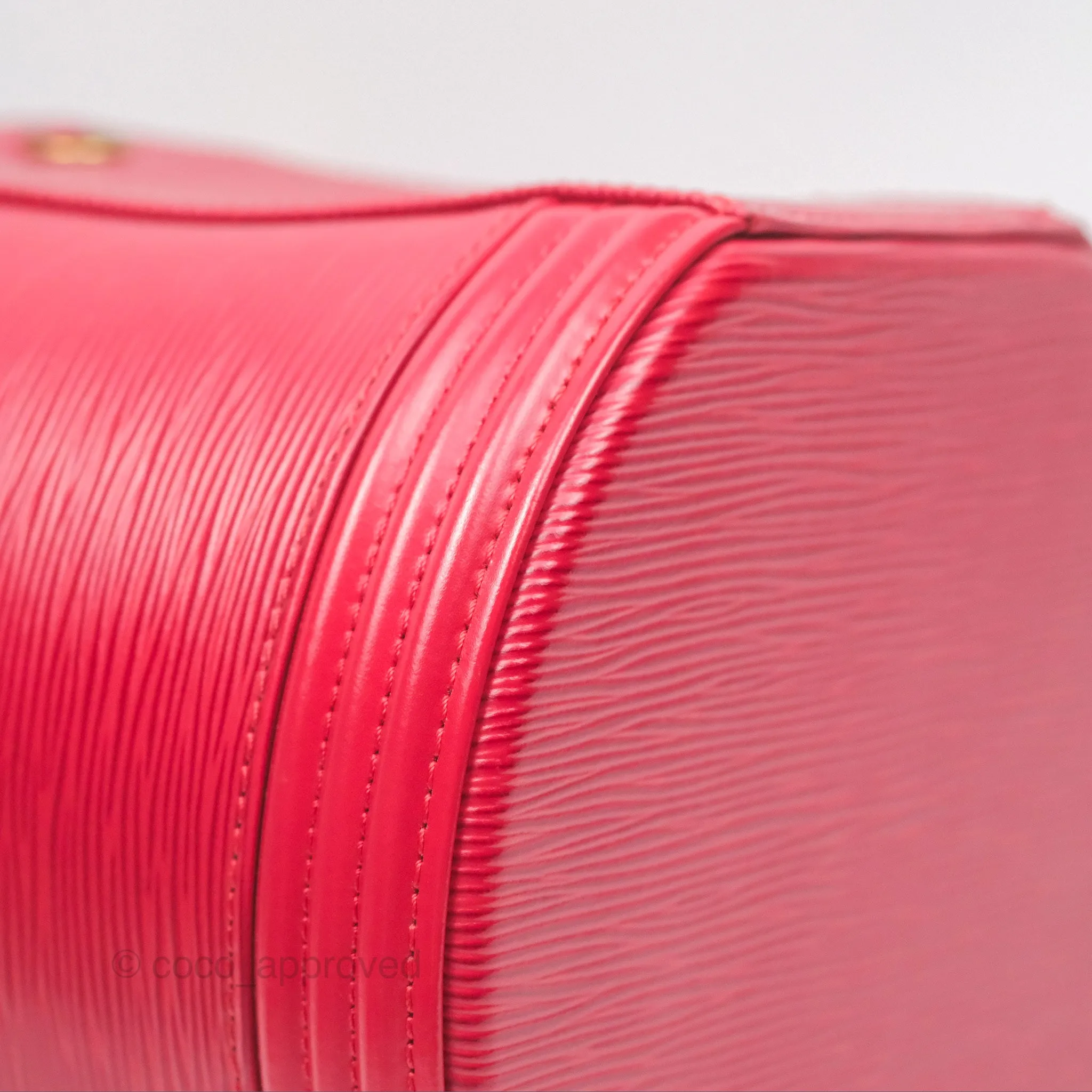 Louis Vuitton Epi Cannes Vanity Handbag Red Gold Hardware
