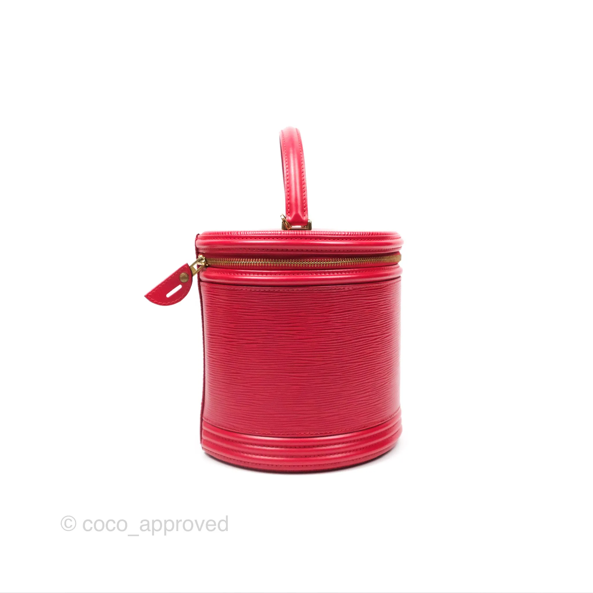 Louis Vuitton Epi Cannes Vanity Handbag Red Gold Hardware