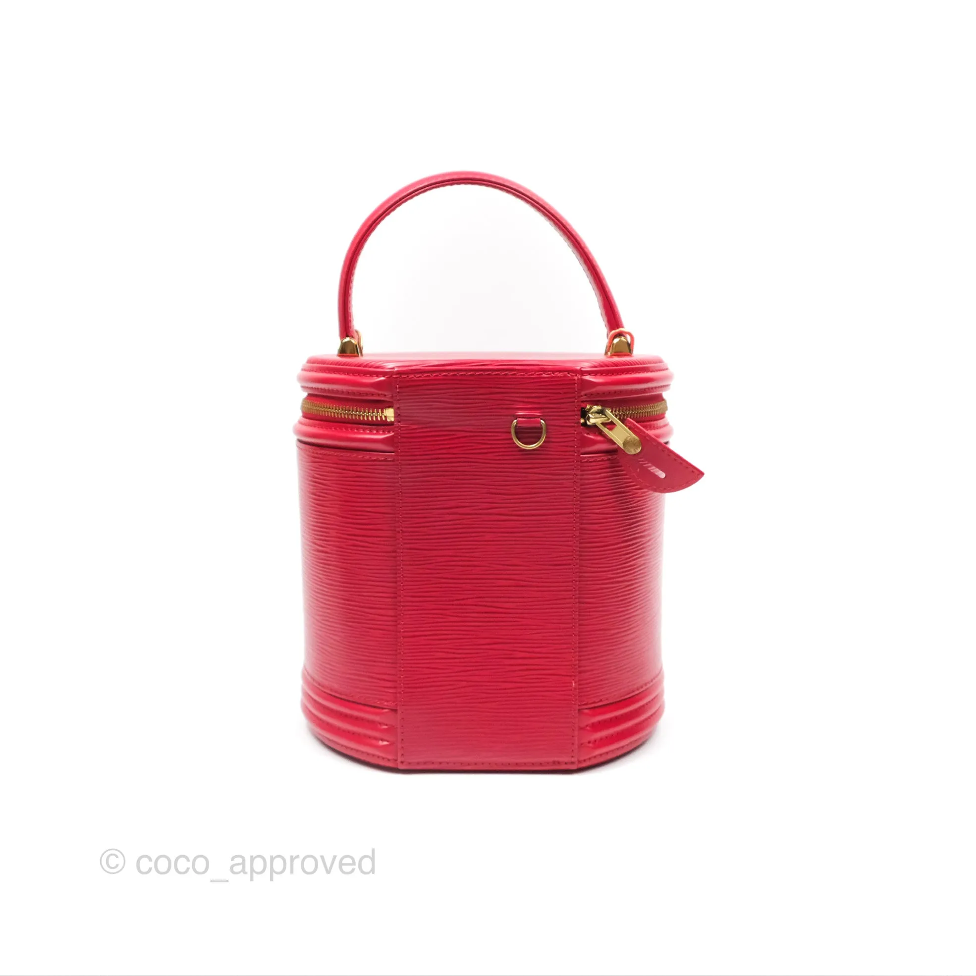 Louis Vuitton Epi Cannes Vanity Handbag Red Gold Hardware