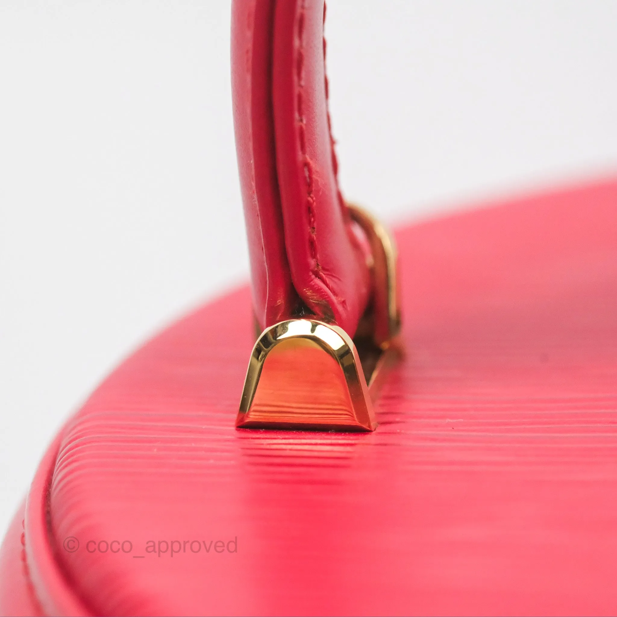 Louis Vuitton Epi Cannes Vanity Handbag Red Gold Hardware