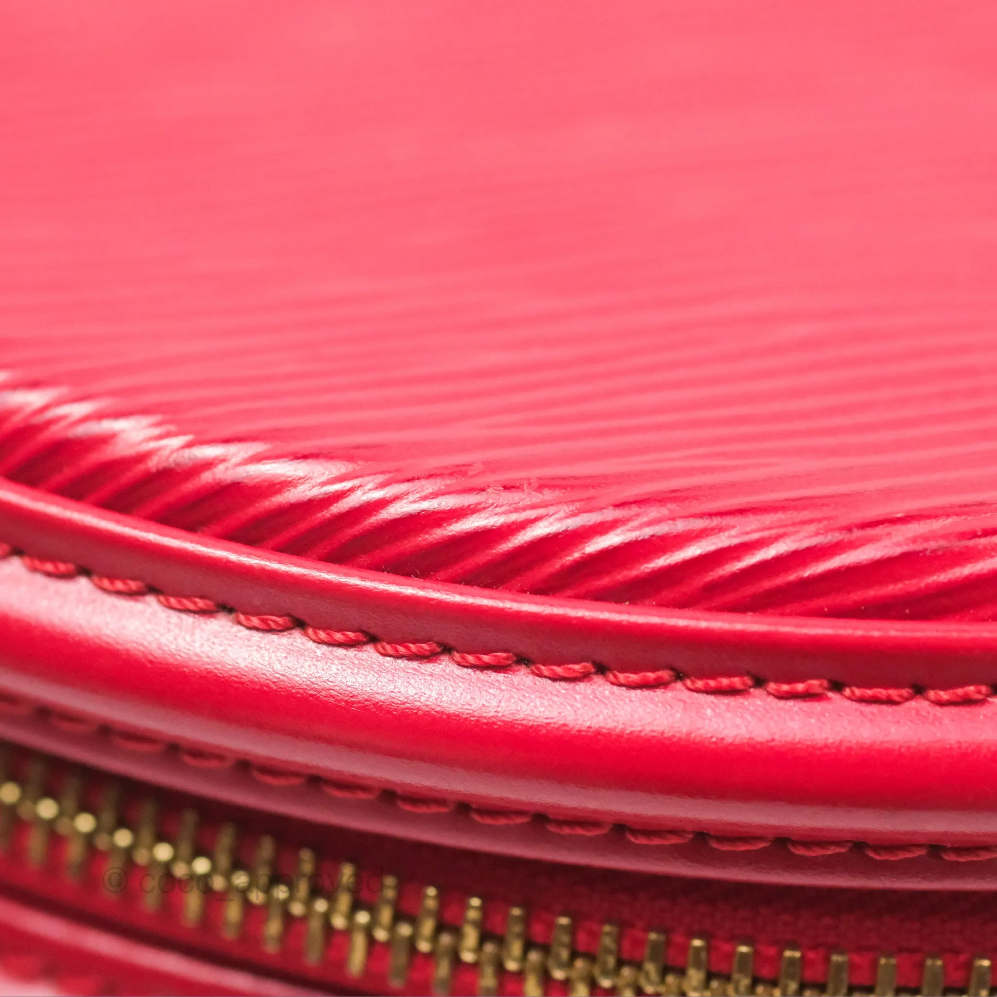 Louis Vuitton Epi Cannes Vanity Handbag Red Gold Hardware