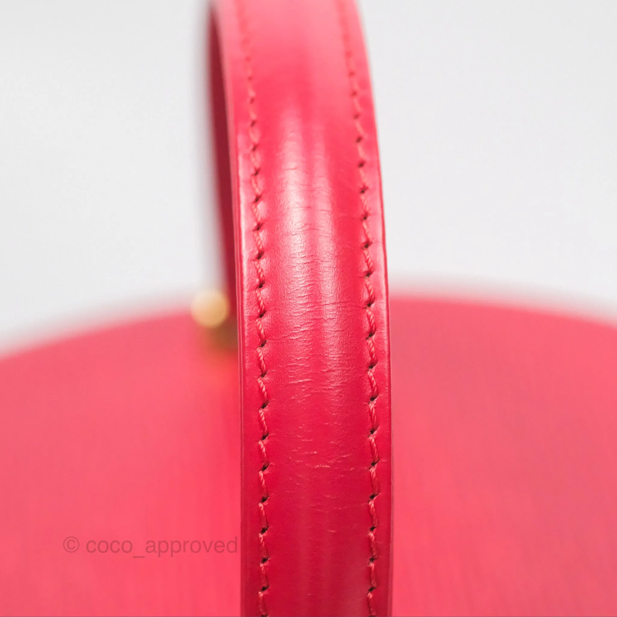 Louis Vuitton Epi Cannes Vanity Handbag Red Gold Hardware