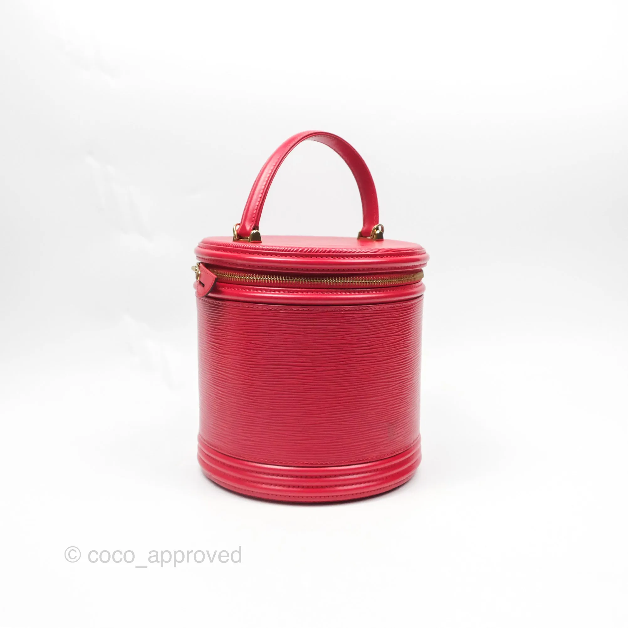 Louis Vuitton Epi Cannes Vanity Handbag Red Gold Hardware