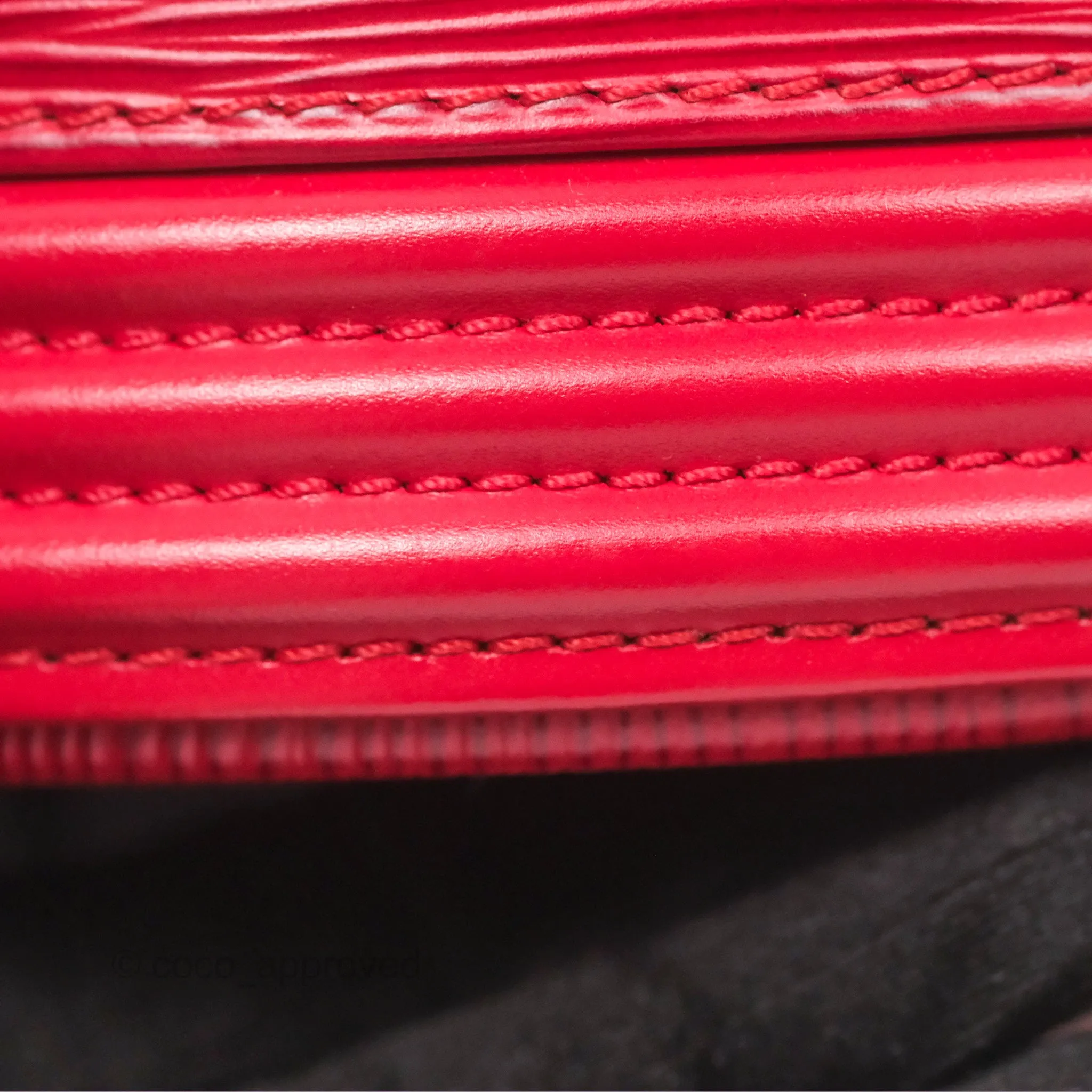 Louis Vuitton Epi Cannes Vanity Handbag Red Gold Hardware