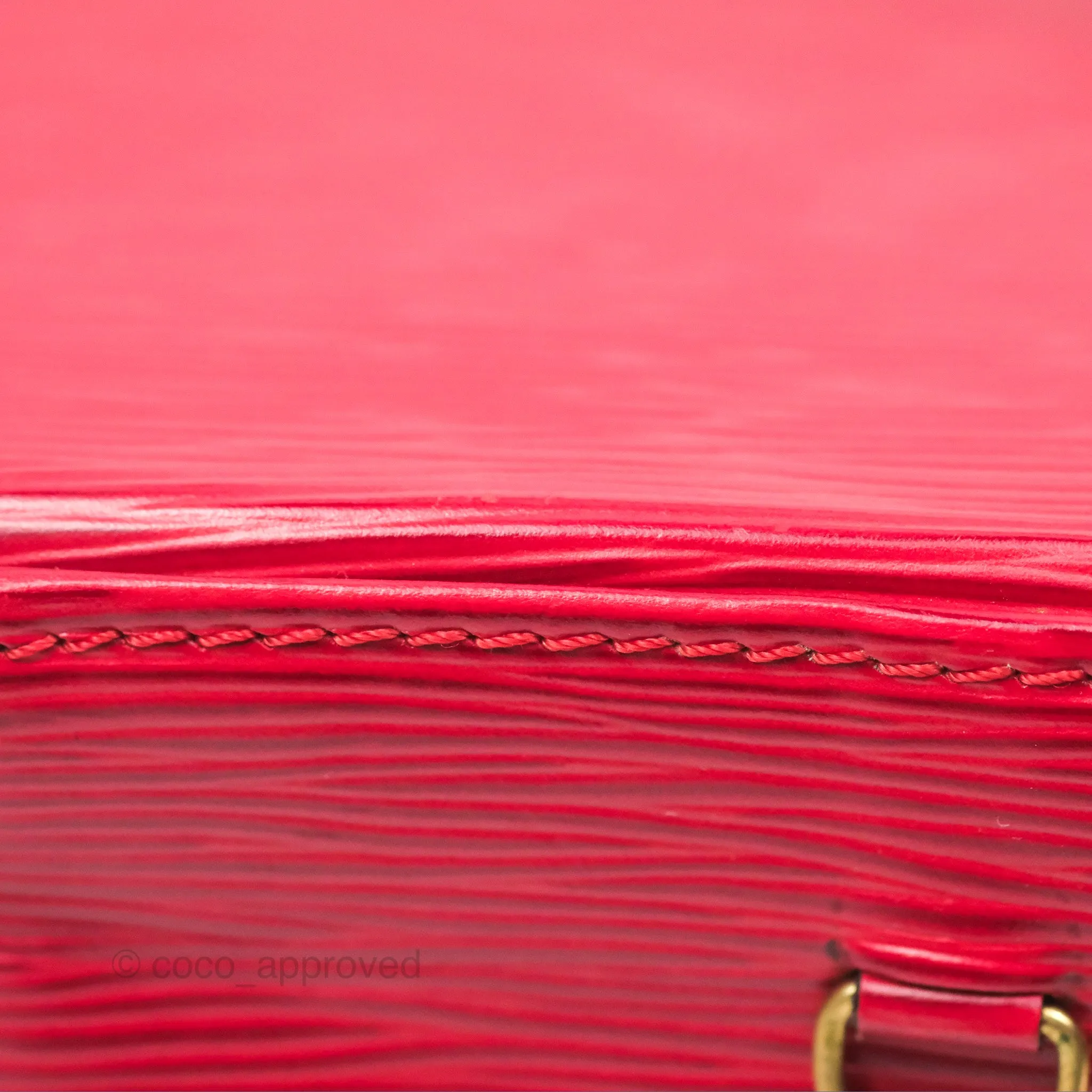 Louis Vuitton Epi Cannes Vanity Handbag Red Gold Hardware