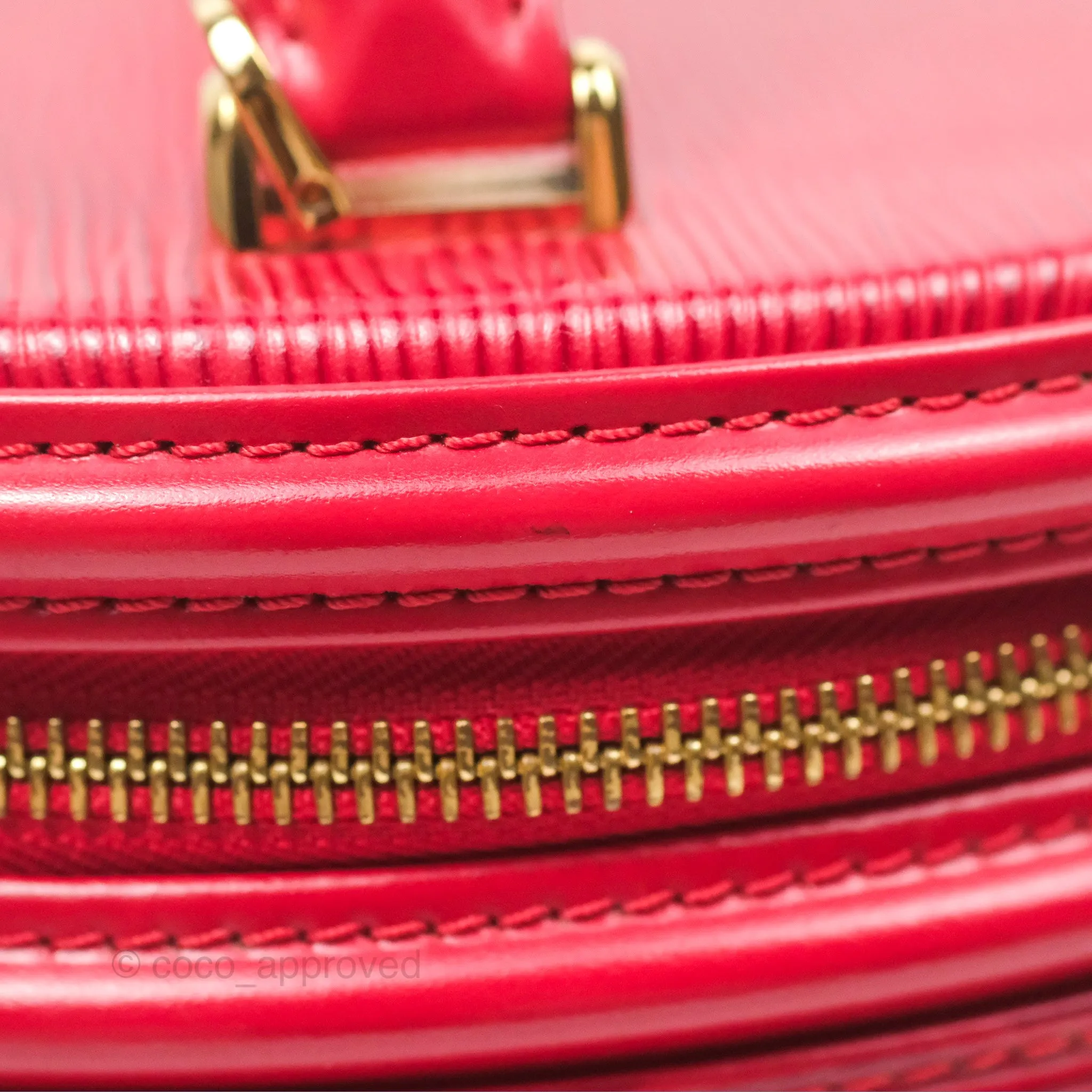 Louis Vuitton Epi Cannes Vanity Handbag Red Gold Hardware