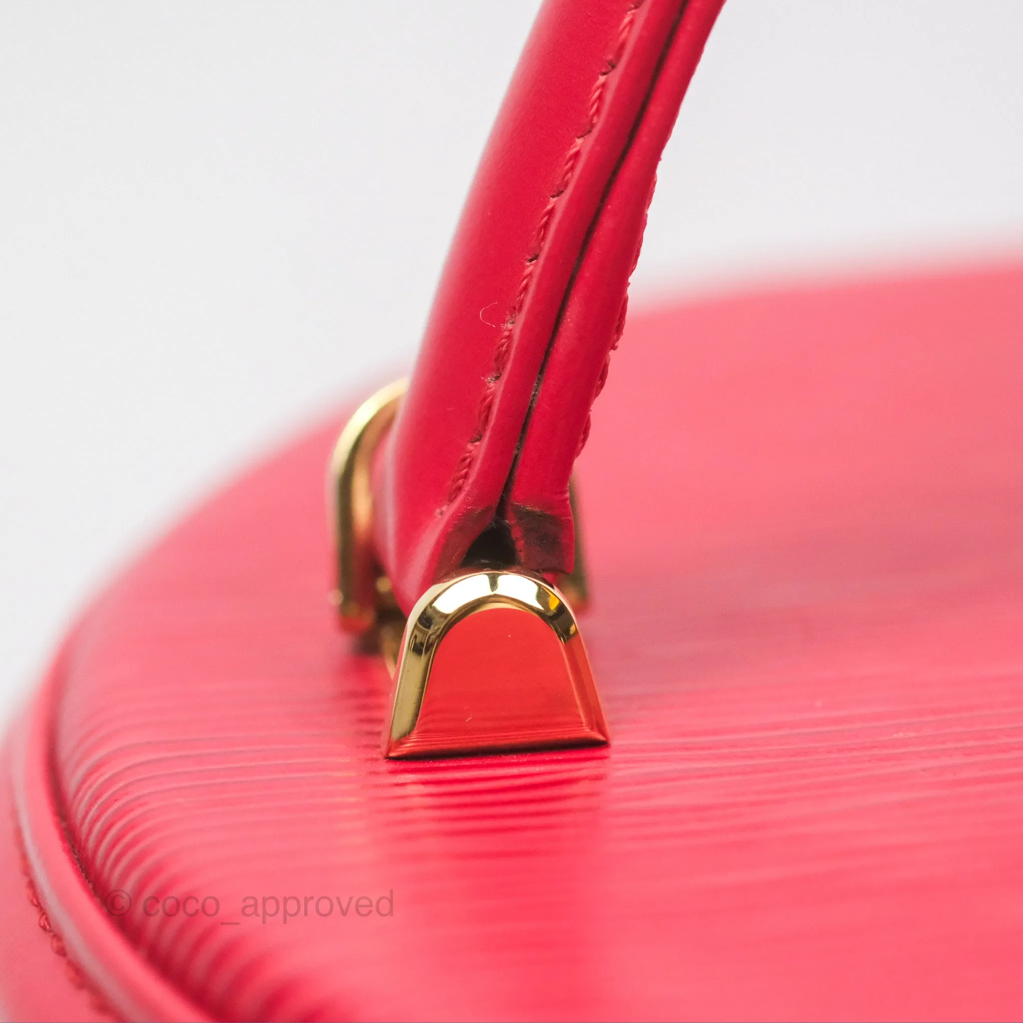 Louis Vuitton Epi Cannes Vanity Handbag Red Gold Hardware