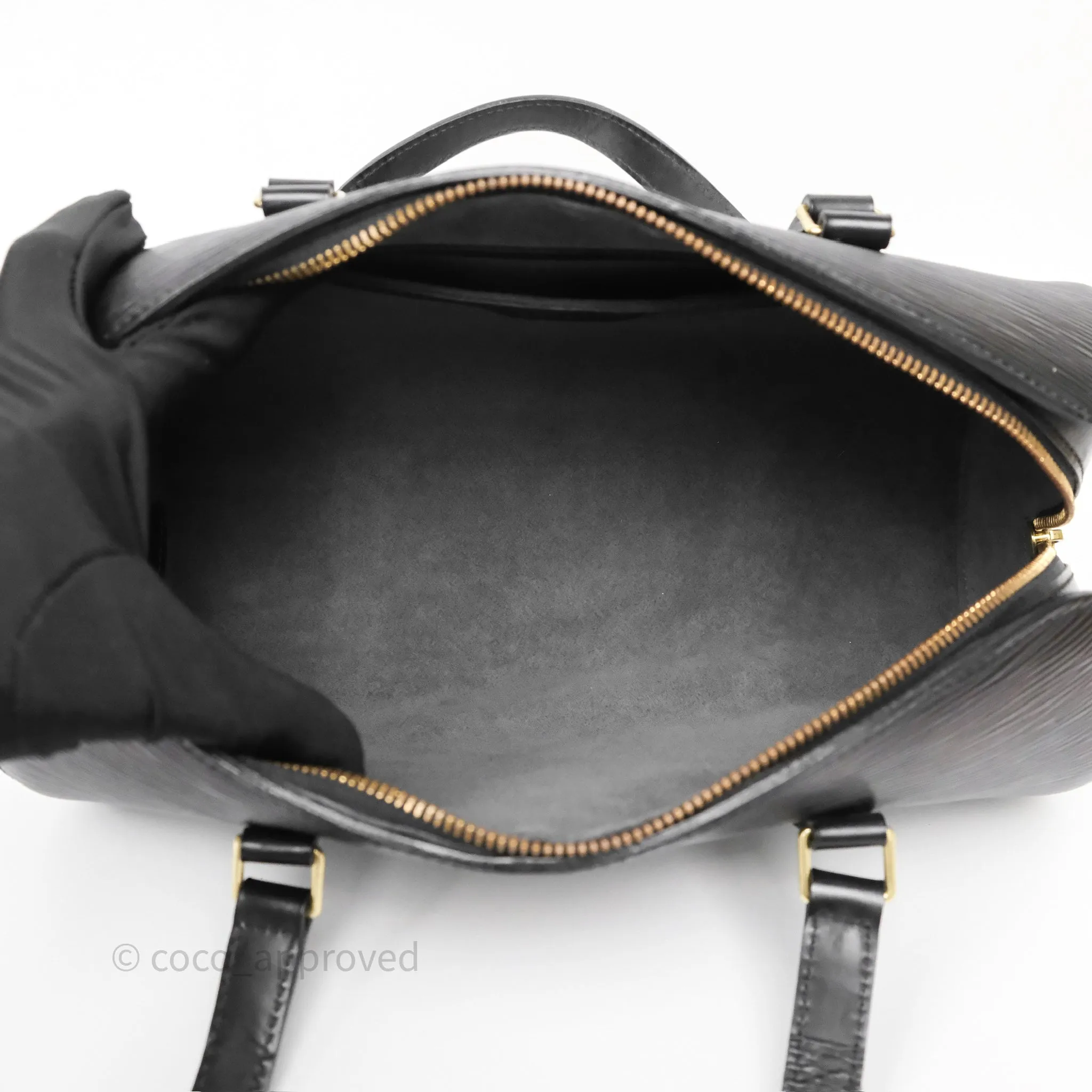 Louis Vuitton Epi Soufflot Bag Black Gold Hardware