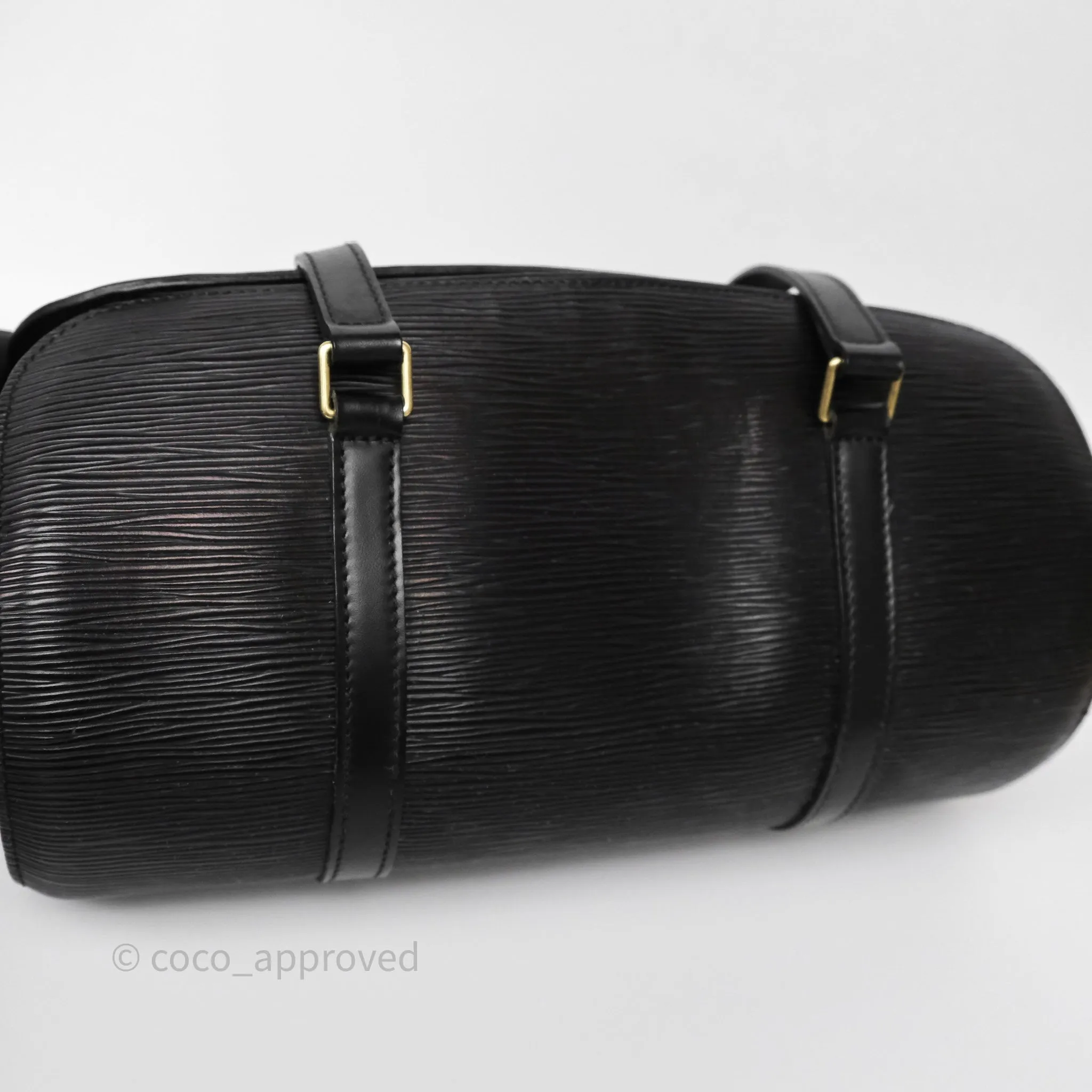 Louis Vuitton Epi Soufflot Bag Black Gold Hardware