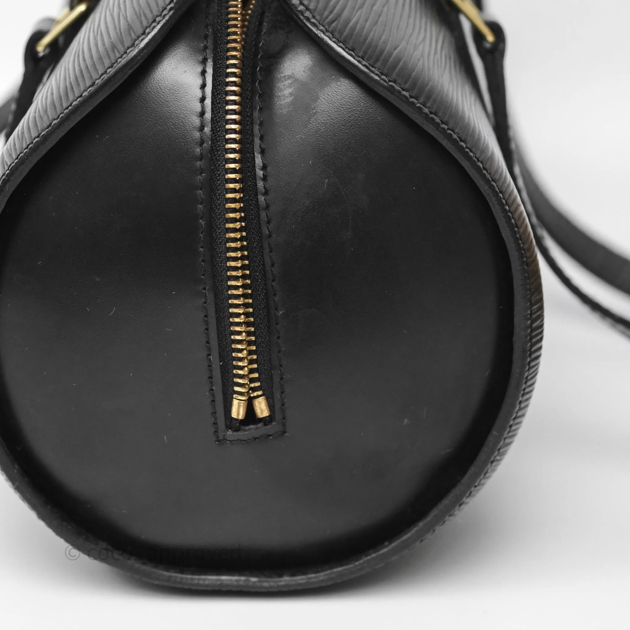 Louis Vuitton Epi Soufflot Bag Black Gold Hardware