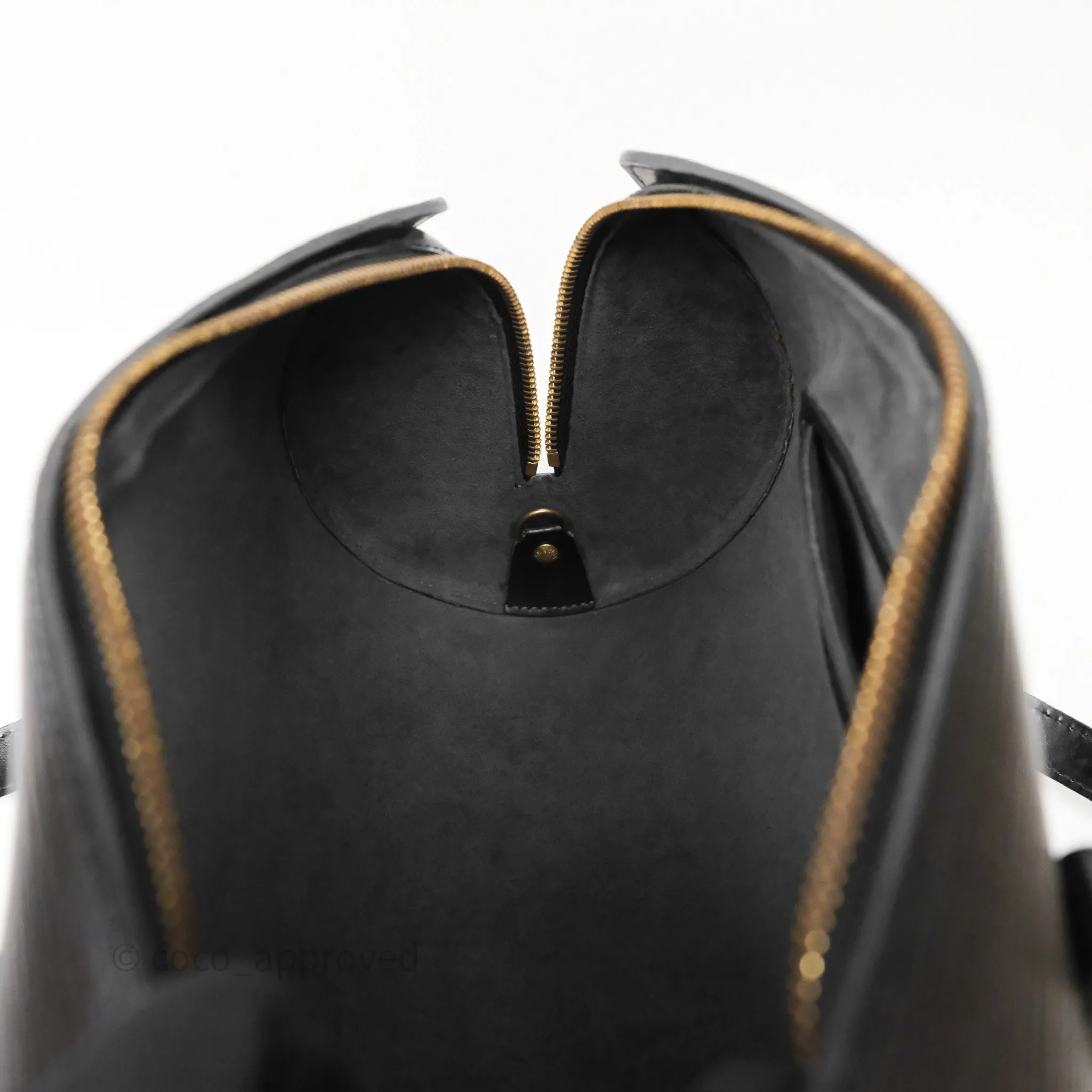 Louis Vuitton Epi Soufflot Bag Black Gold Hardware
