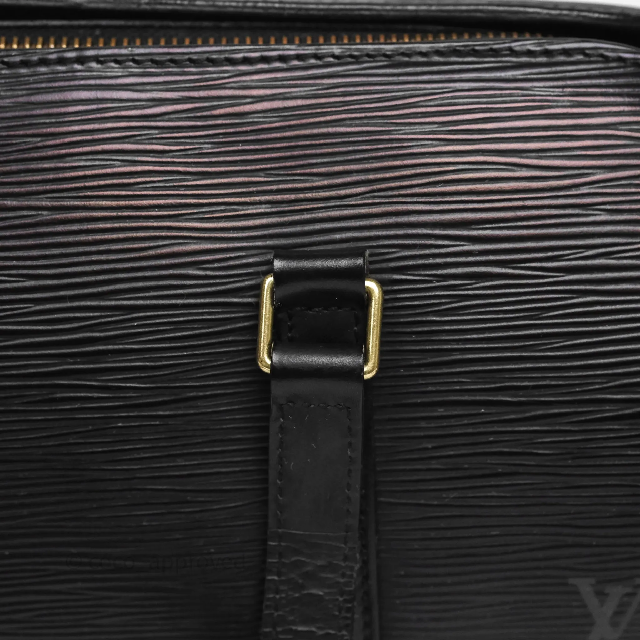 Louis Vuitton Epi Soufflot Bag Black Gold Hardware
