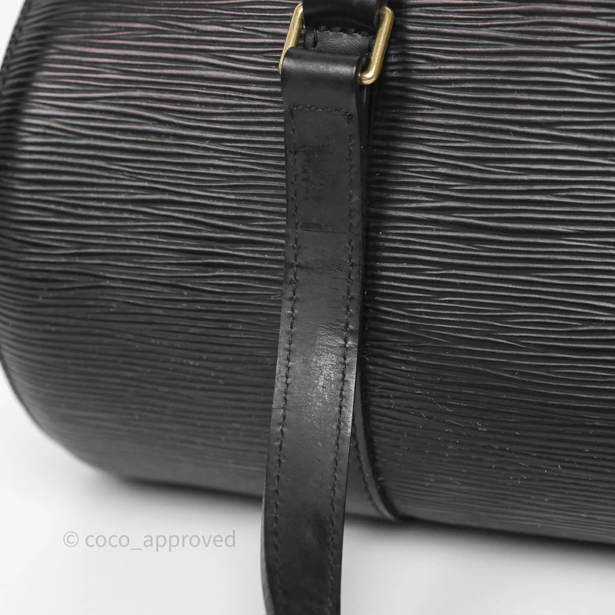Louis Vuitton Epi Soufflot Bag Black Gold Hardware