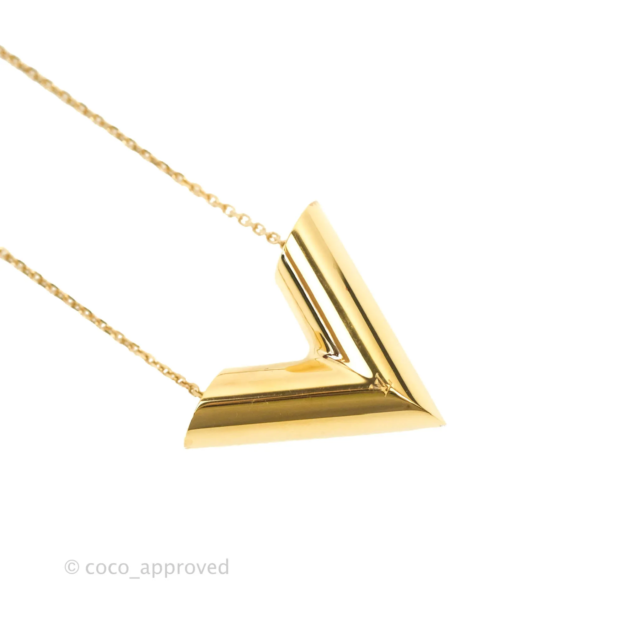 Louis Vuitton Essential V Necklace Gold Hardware