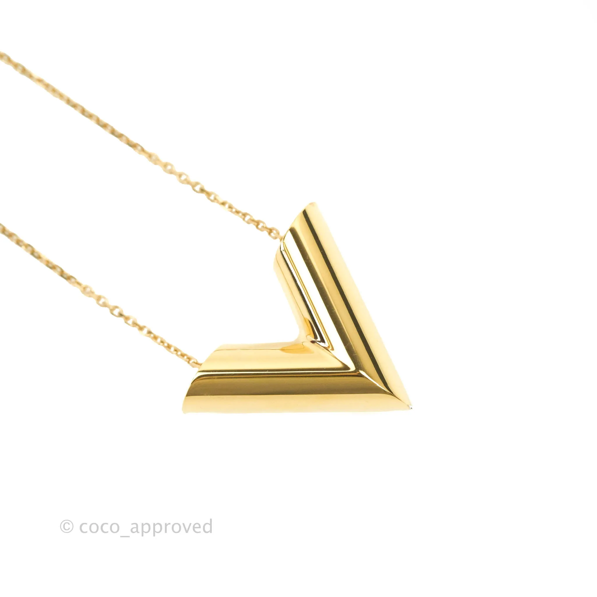 Louis Vuitton Essential V Necklace Gold Hardware