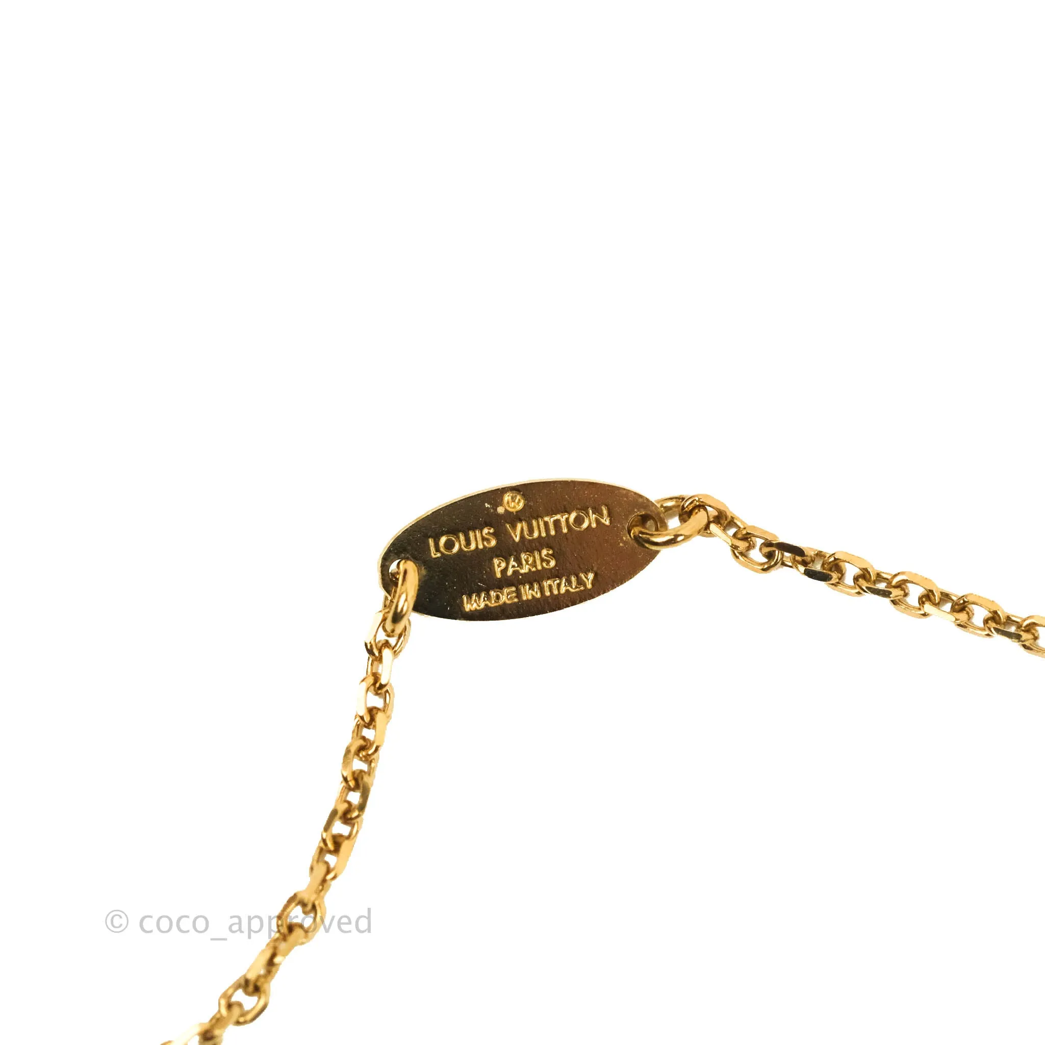 Louis Vuitton Essential V Necklace Gold Hardware