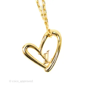 Louis Vuitton Fall In Love Heart Necklace Gold Tone
