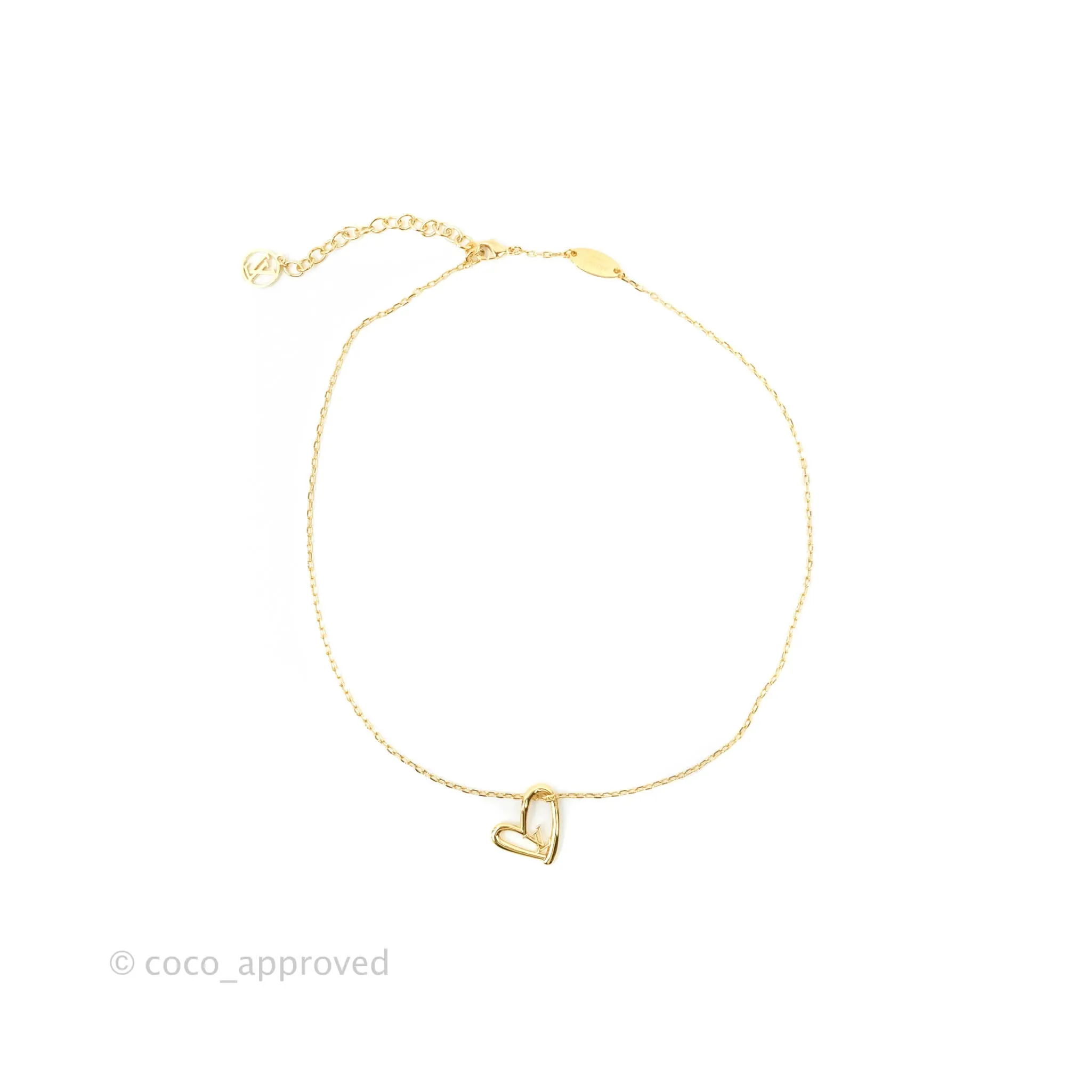 Louis Vuitton Fall In Love Heart Necklace Gold Tone